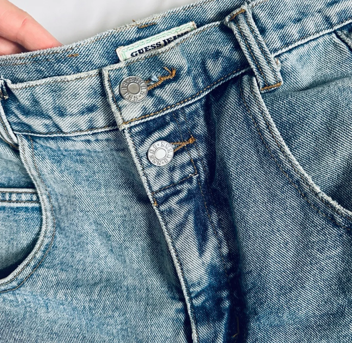 80s Button Fly Straight Lef Unisex Jeans by Guess - Image 6