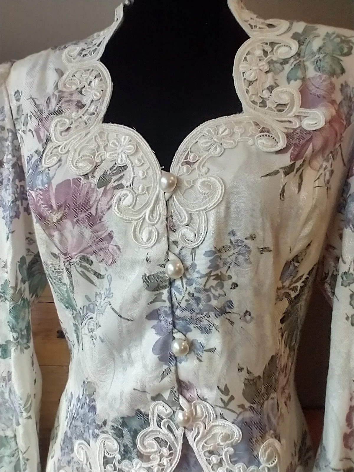 80s Gunne Sax Floral Suit Skirt Blazer Mother of Bride Mother of Groom Wedding Size Small by Scott Mcclintock - Image 3