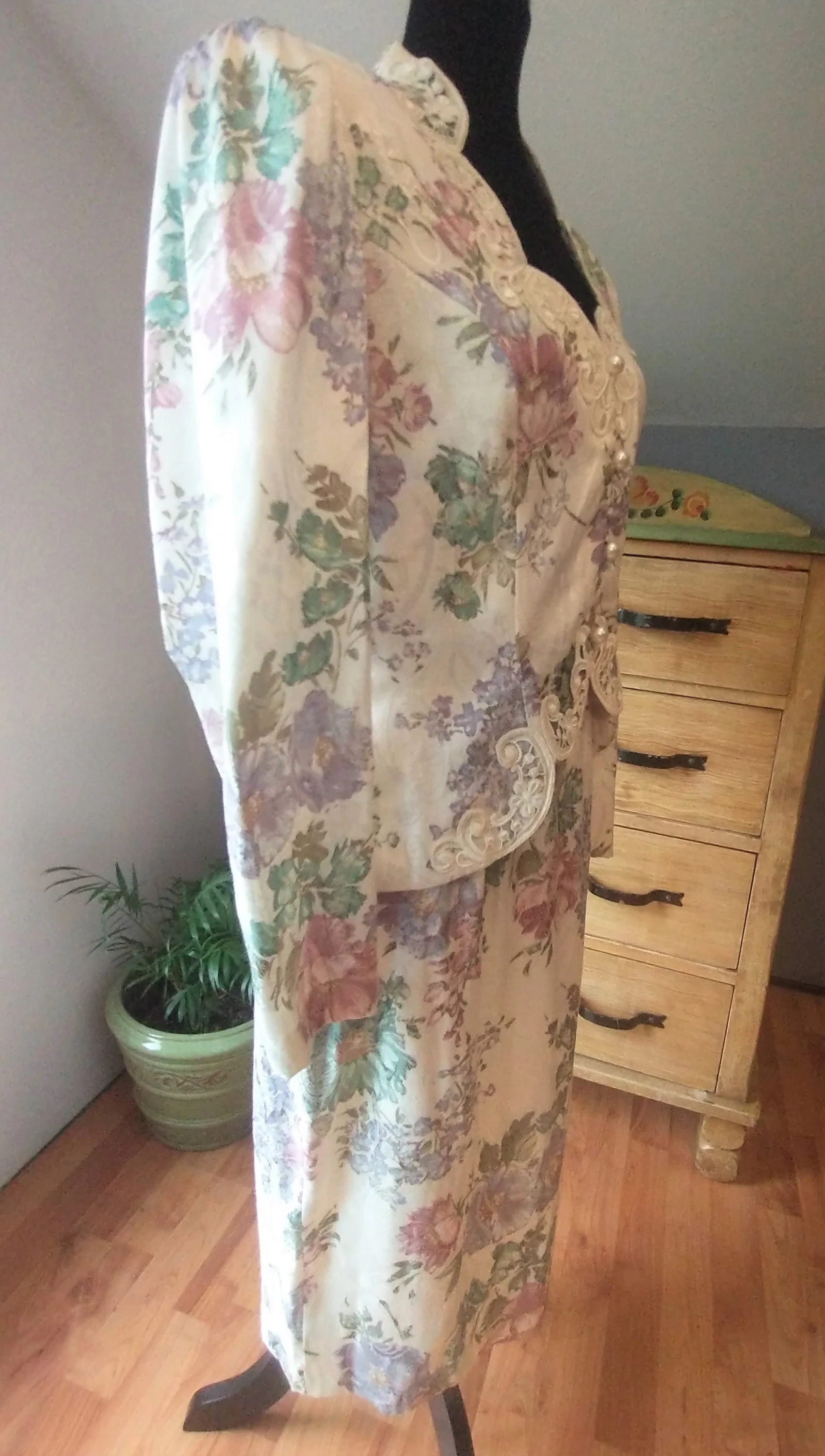 80s Gunne Sax Floral Suit Skirt Blazer Mother of Bride Mother of Groom Wedding Size Small by Scott Mcclintock - Image 9