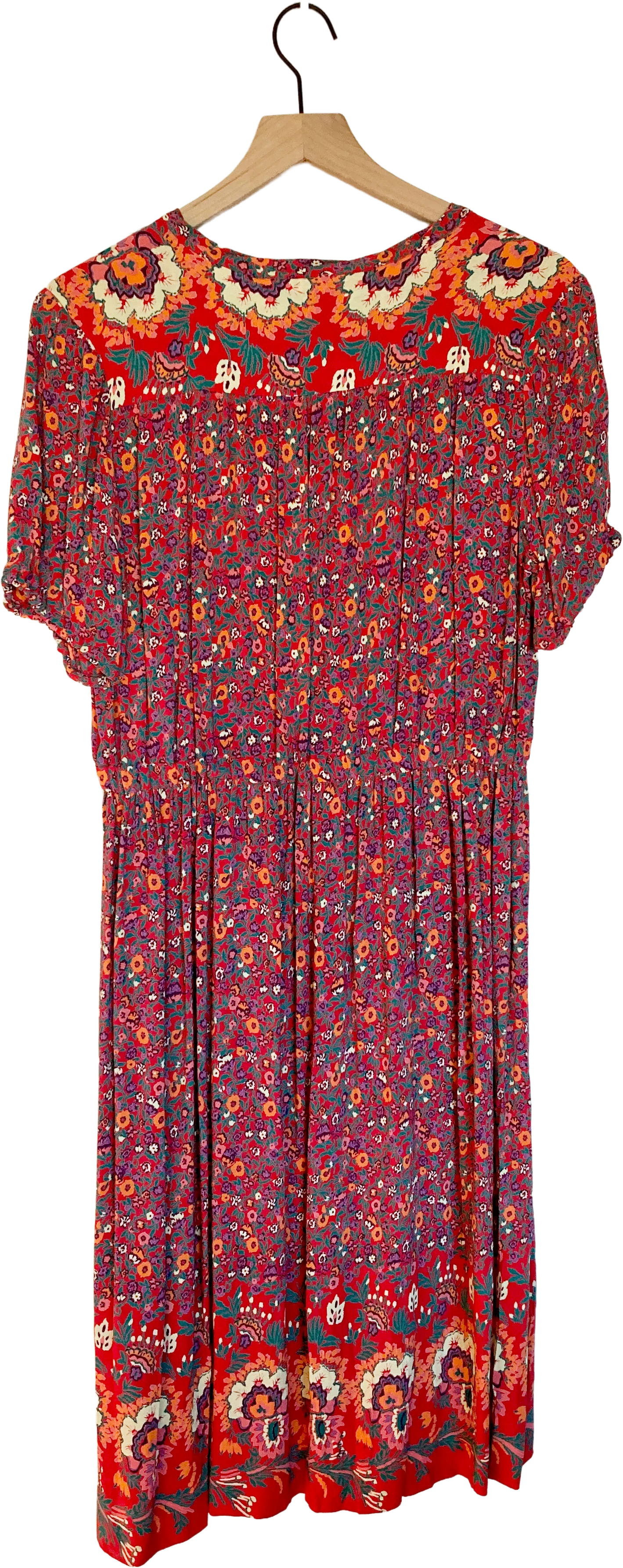 80s Handmade Delicate Floral Print Dress - Image 2