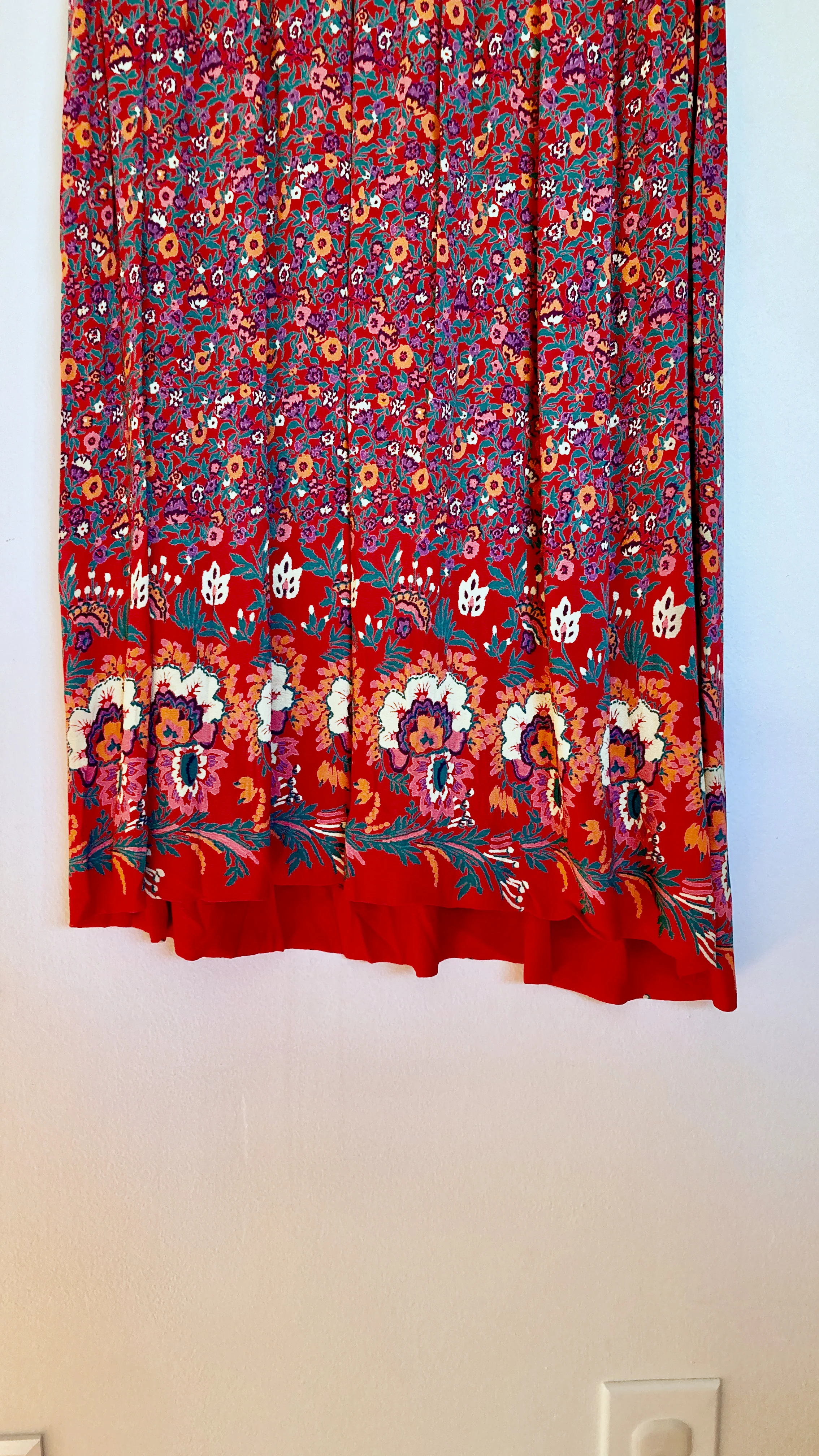80s Handmade Delicate Floral Print Dress - Image 3