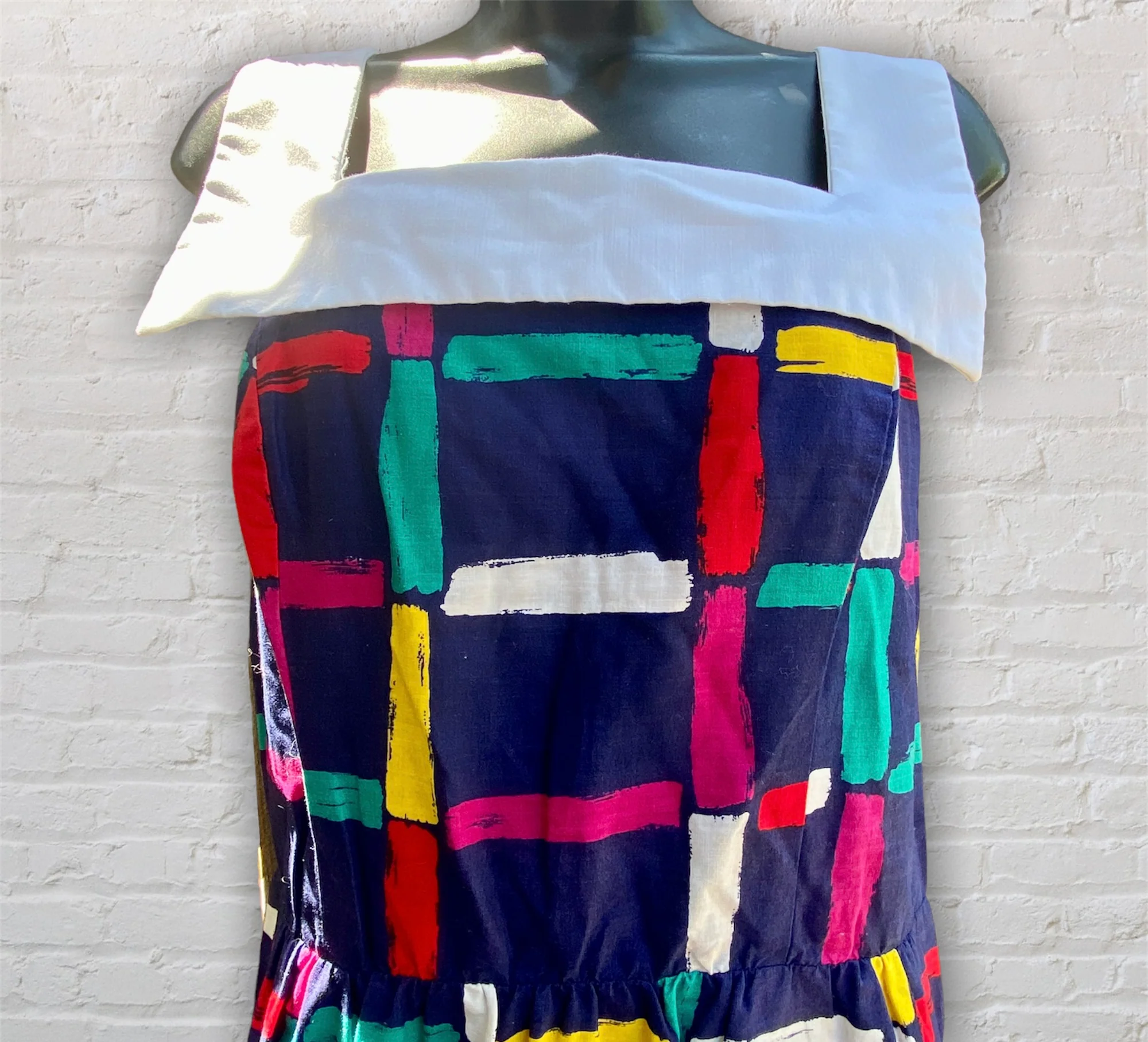 80s Handmade Plaid Dress - Image 4