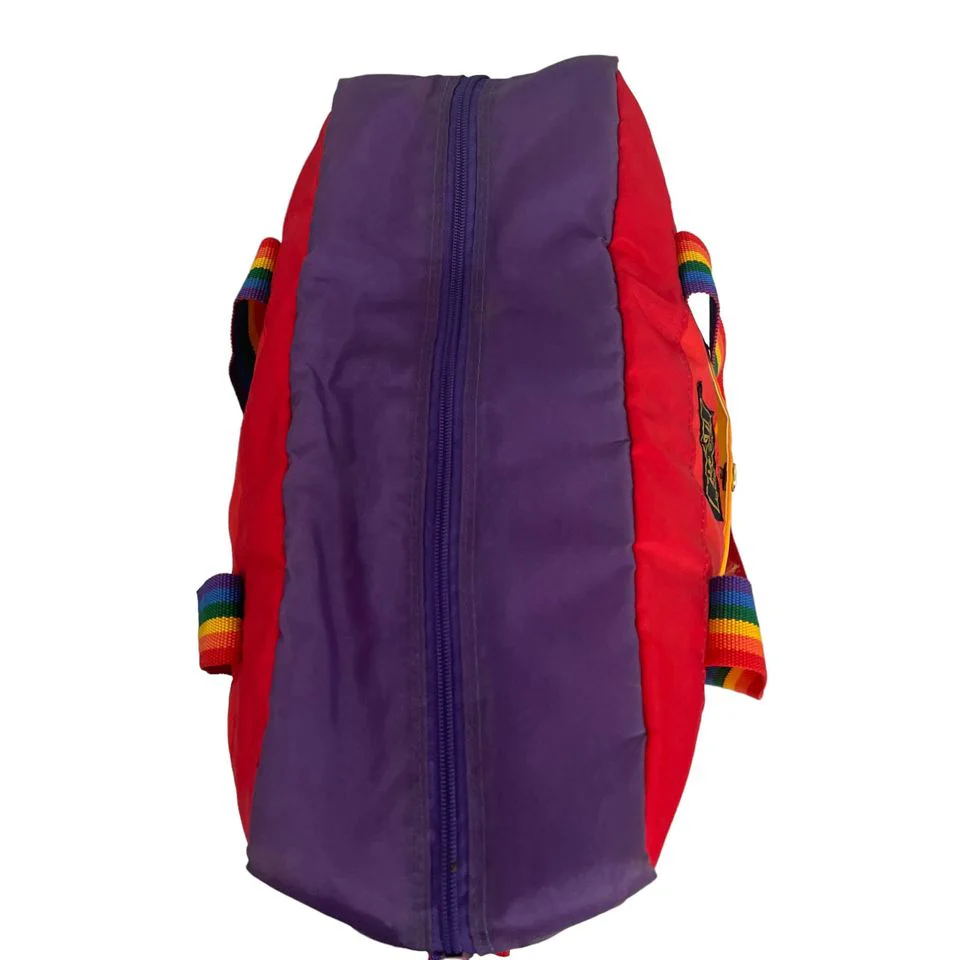 80s Hawaii Rainbow Nylon Puffer Tote Duffel Bag - Image 3