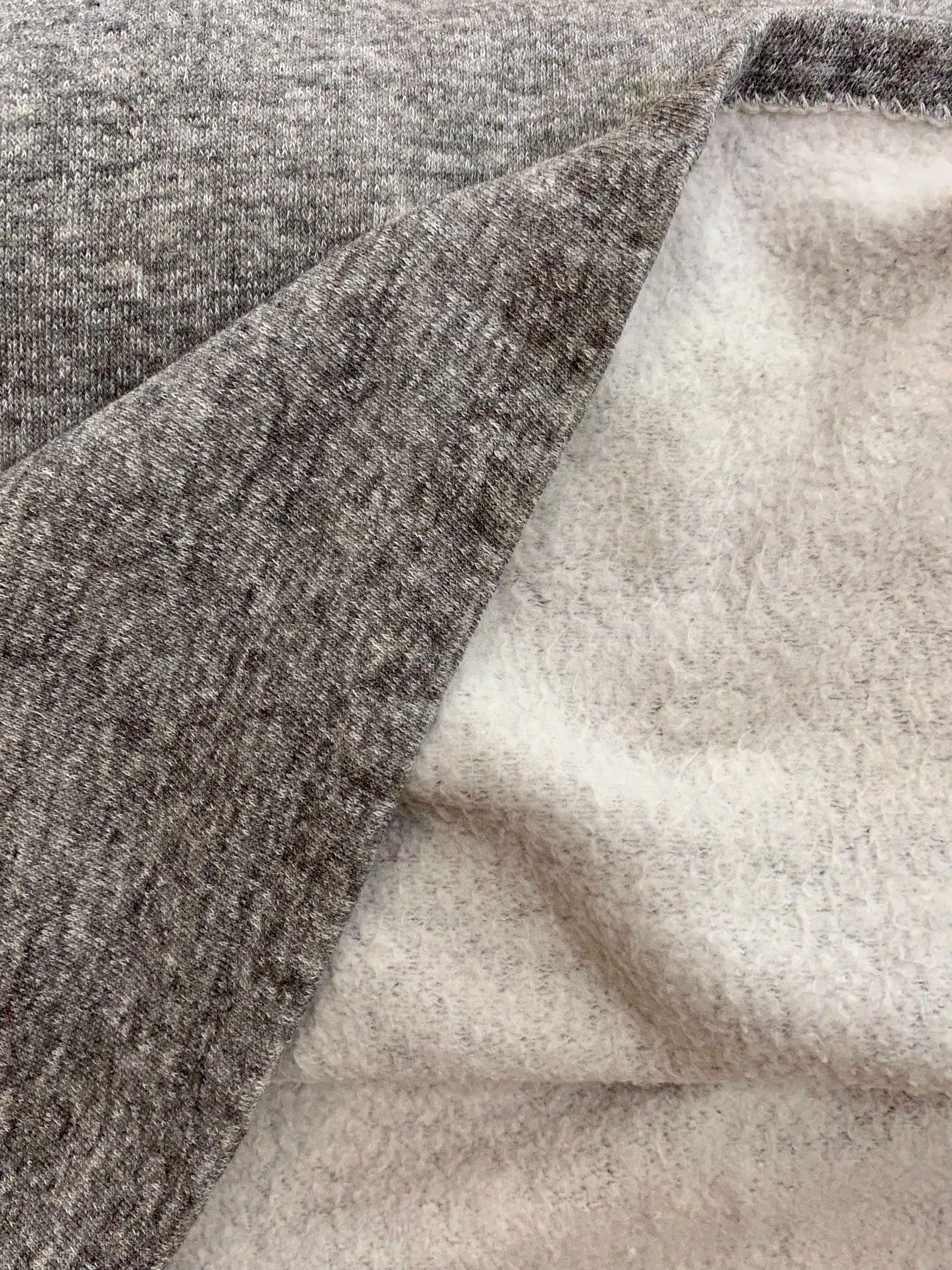80s Heathered Gray Fleece Lined Jersey Nightgown By Clovis Ruffin - Image 10