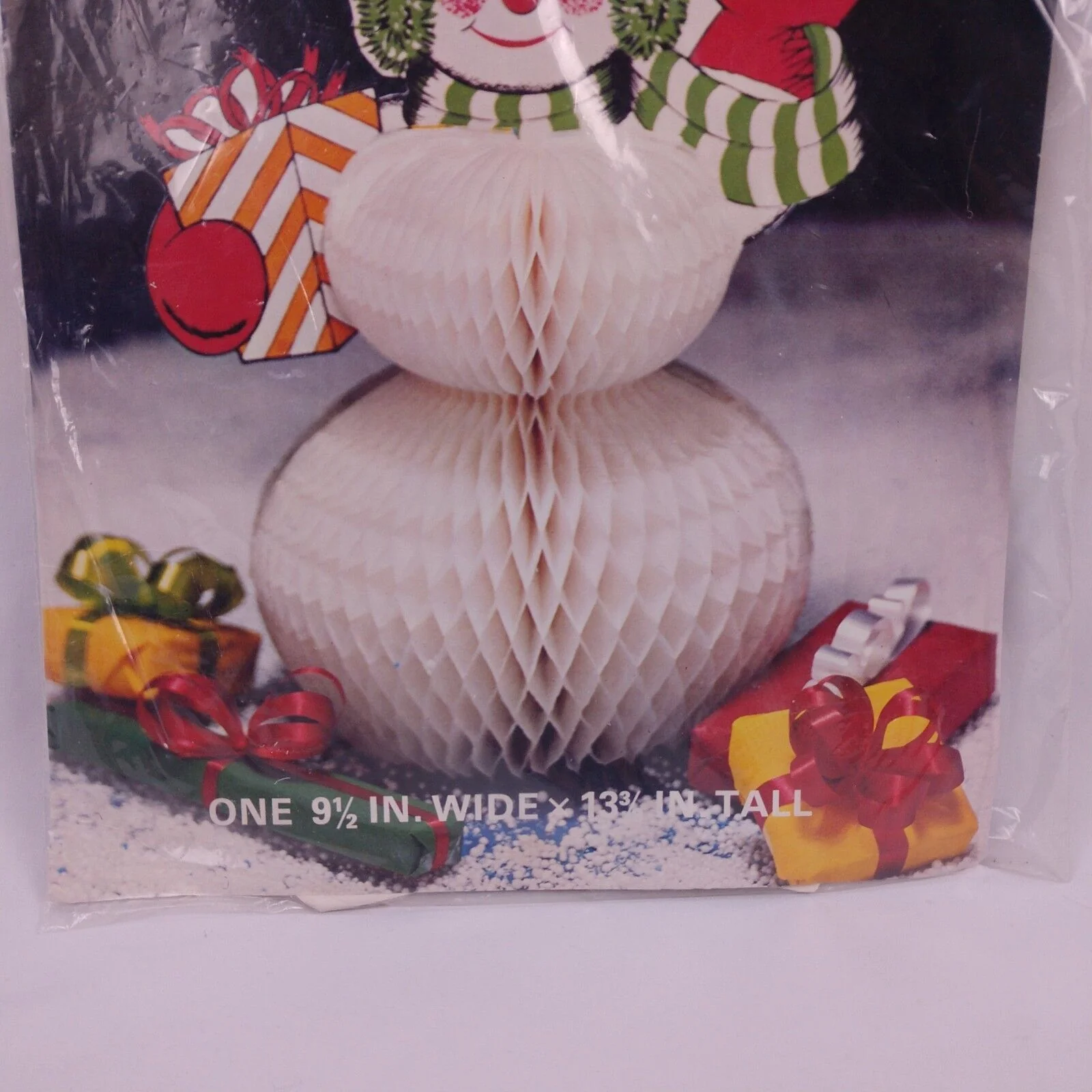 80s Honeycomb Tissue Snowman Table Party Decor By Eureka - Image 4