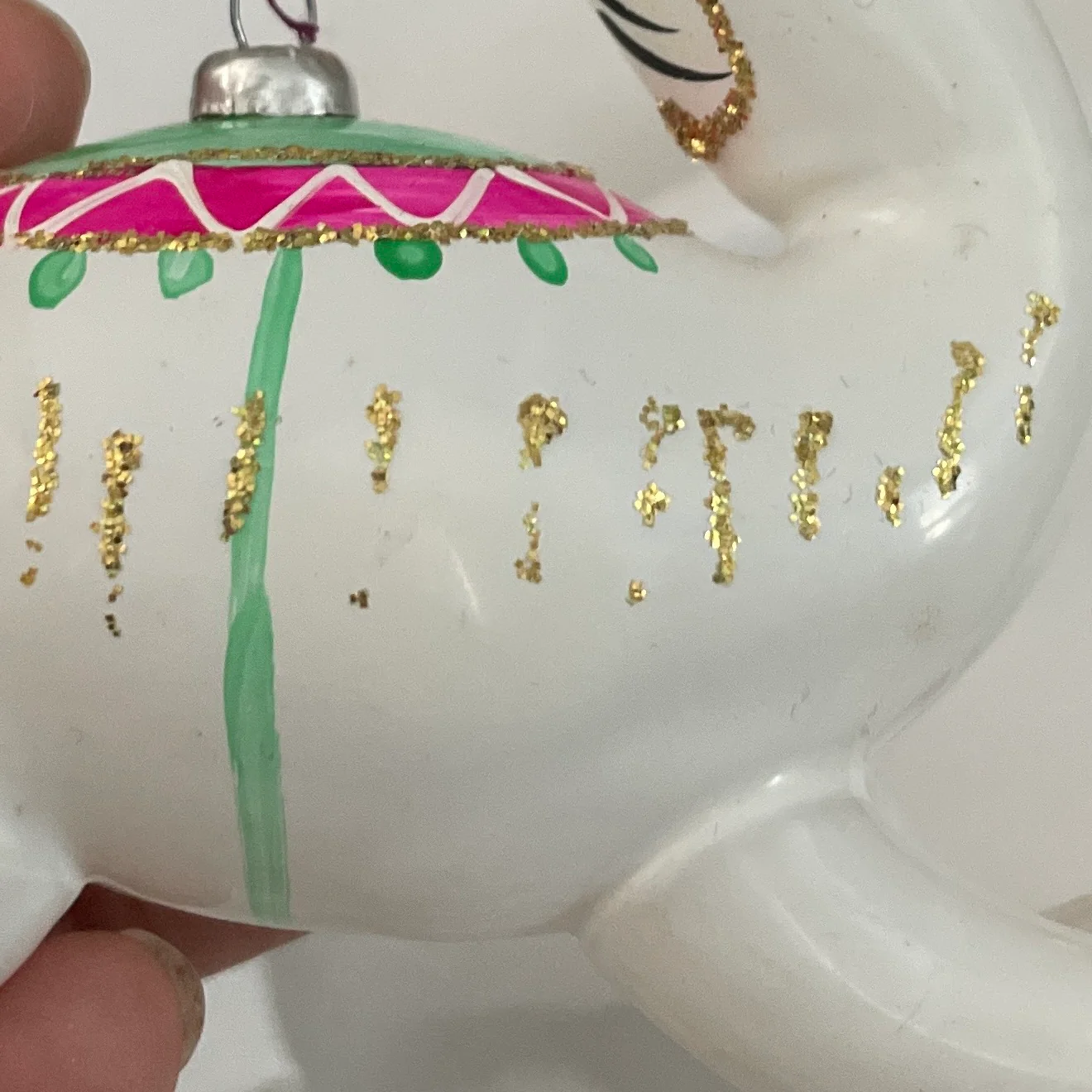 80s Horse Glass Ornament Hand Painted Mouth Blown - Image 9