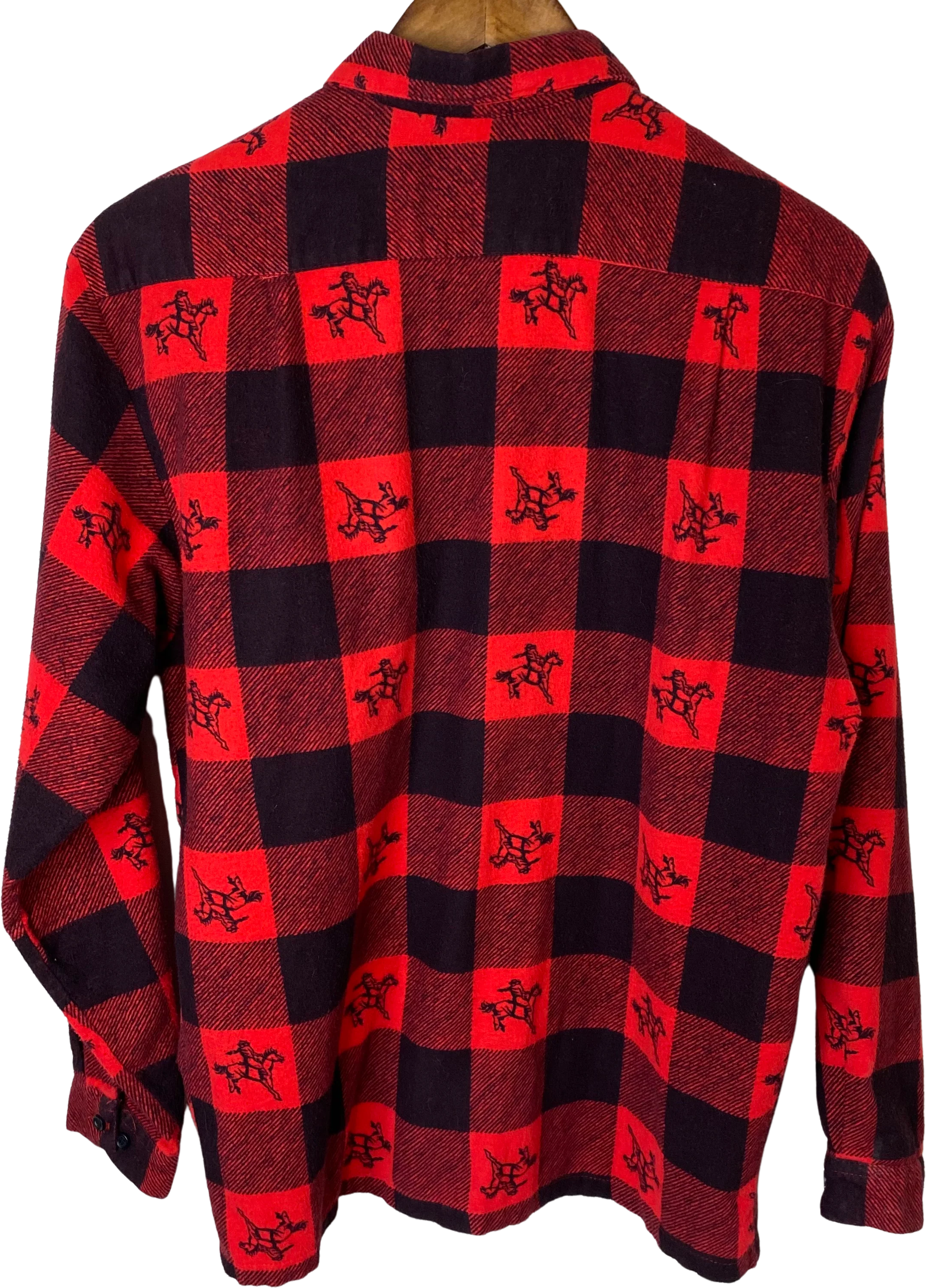 80s Horse Rider Classic Checker Print Flannel Shirt By Bonhomme - Image 2