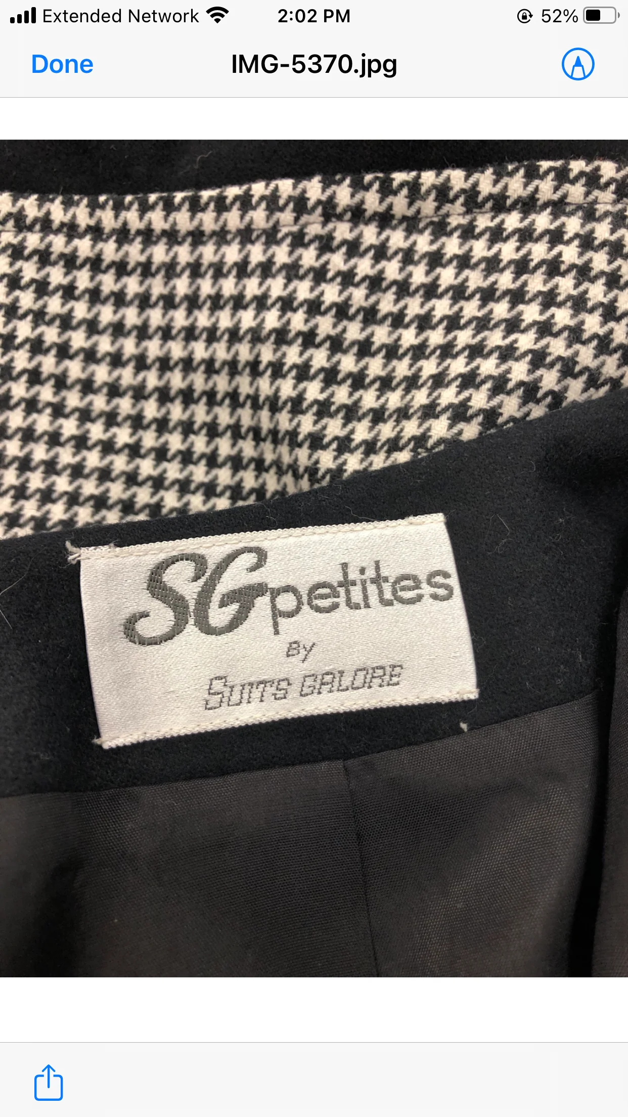 80s Houndstooth Black And White Asymmetrical Wool Suit by Suits Galore - Image 9