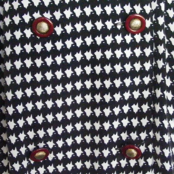 80s Houndstooth Career Dress Black White Pockets By Liz Roberts - Image 3