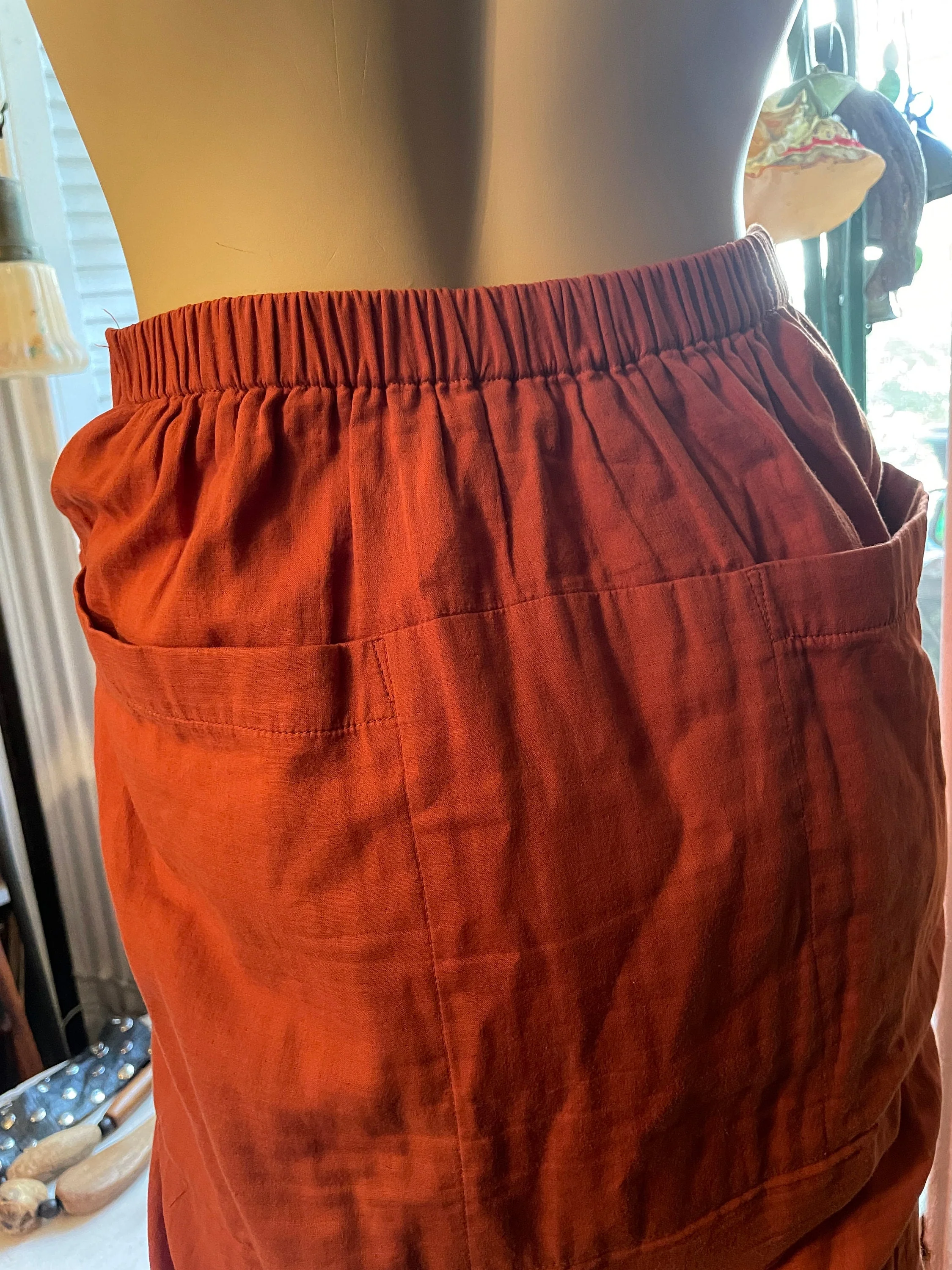80s Iconic Issey Miyake Rust Color Skirt Very Collectable Soft Cotton - Image 7