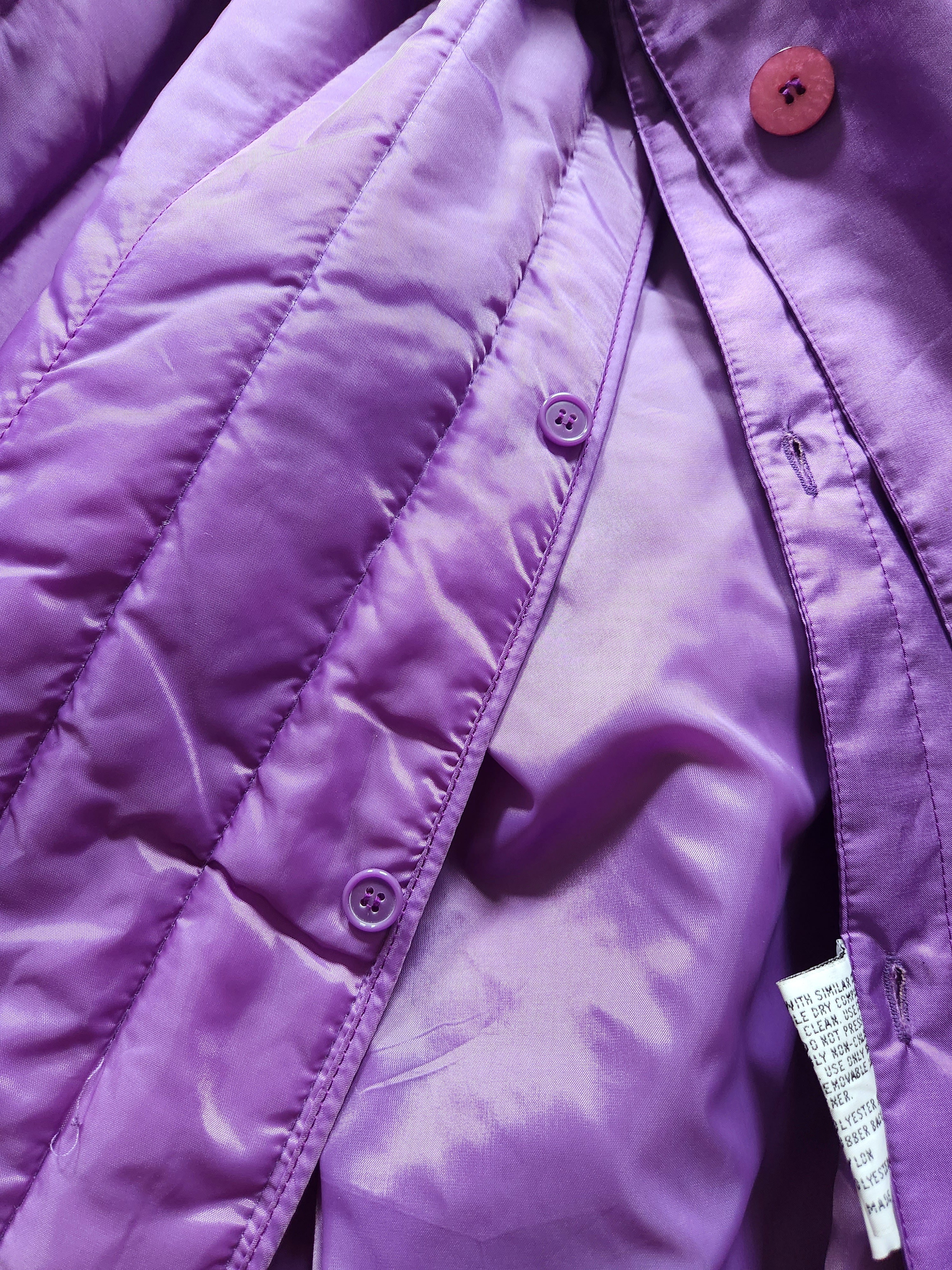 80s Insulated Purple Violet Rain Jacket Trench Coat By Fleet Street - Image 6