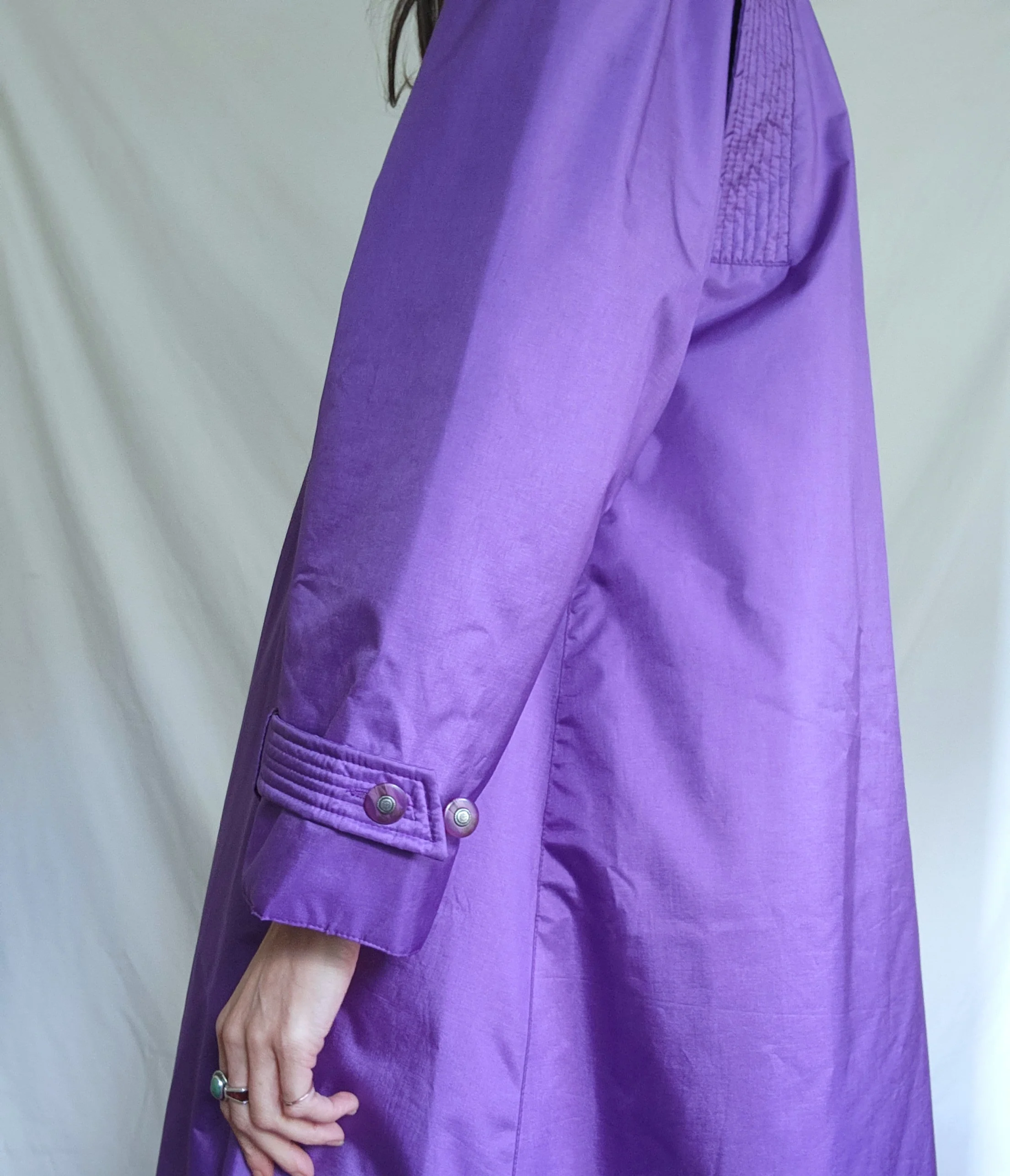 80s Insulated Purple Violet Rain Jacket Trench Coat By Fleet Street - Image 8