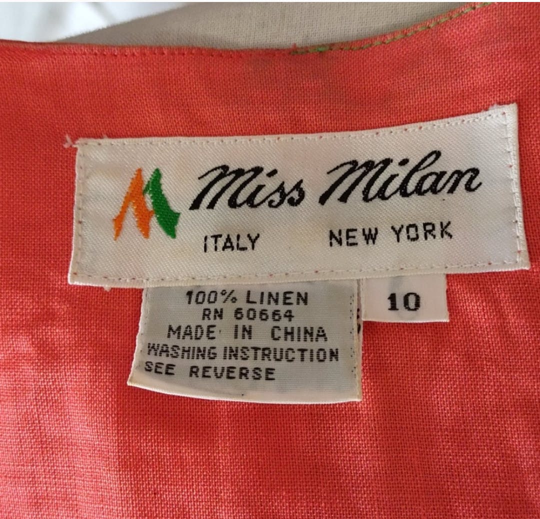 80's Funky Linen Color Block Top by Miss Milan - Image 6