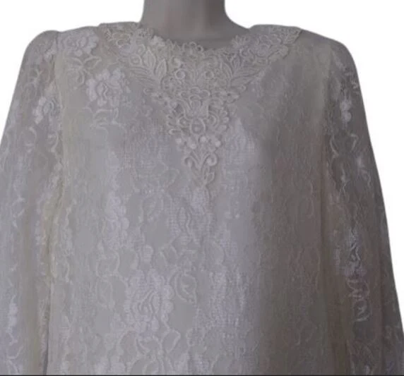 80s Ivory Lace Midi Dress By After Dark - Image 3