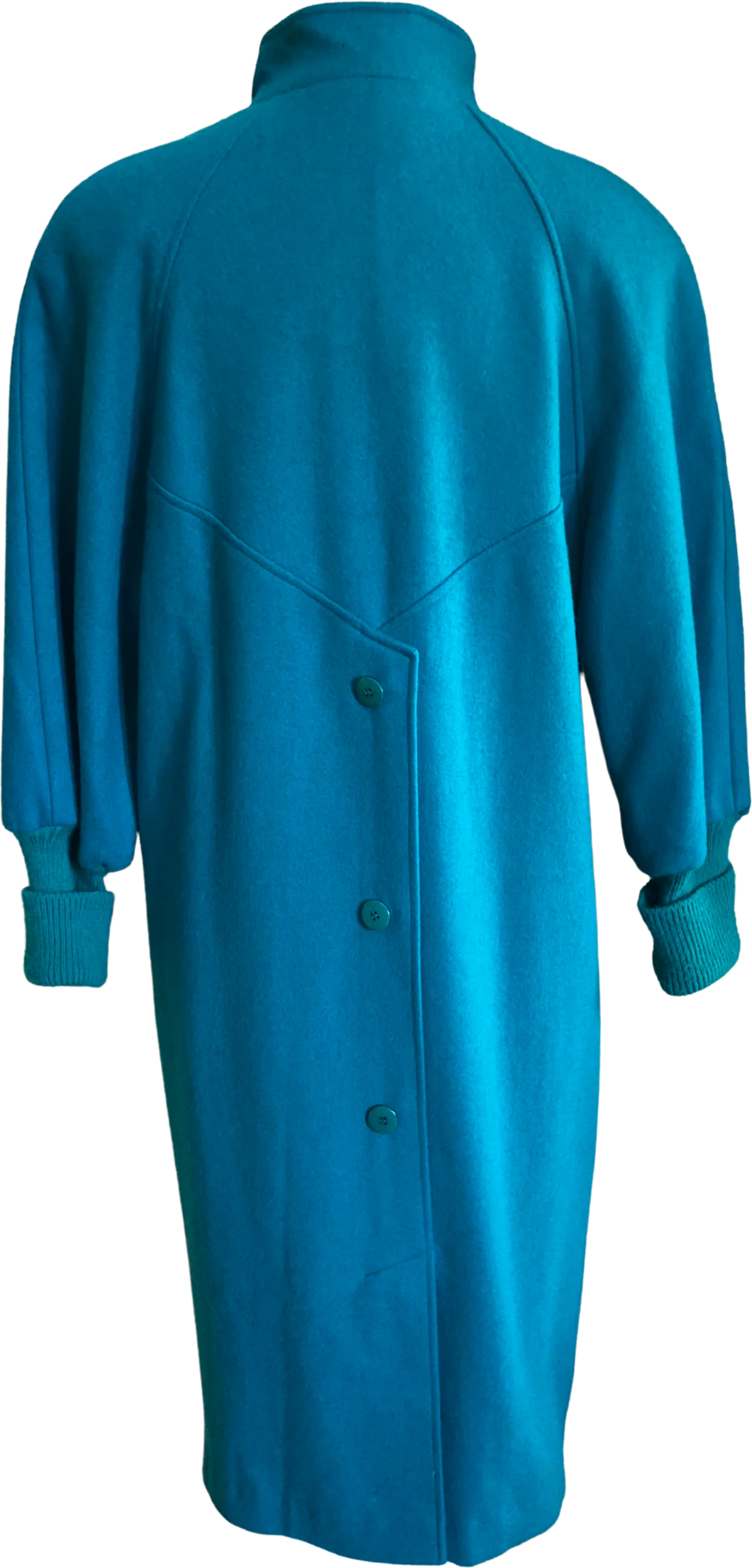 80s Jade Green Coat With Fantastic Details By Portrait Petite - Image 2