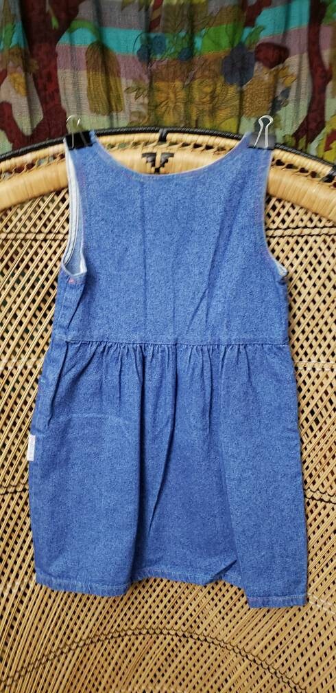 80s Jean Dress with Pockets and Rainbow Stitching by Healthtex Girl by Healthtex - Image 7