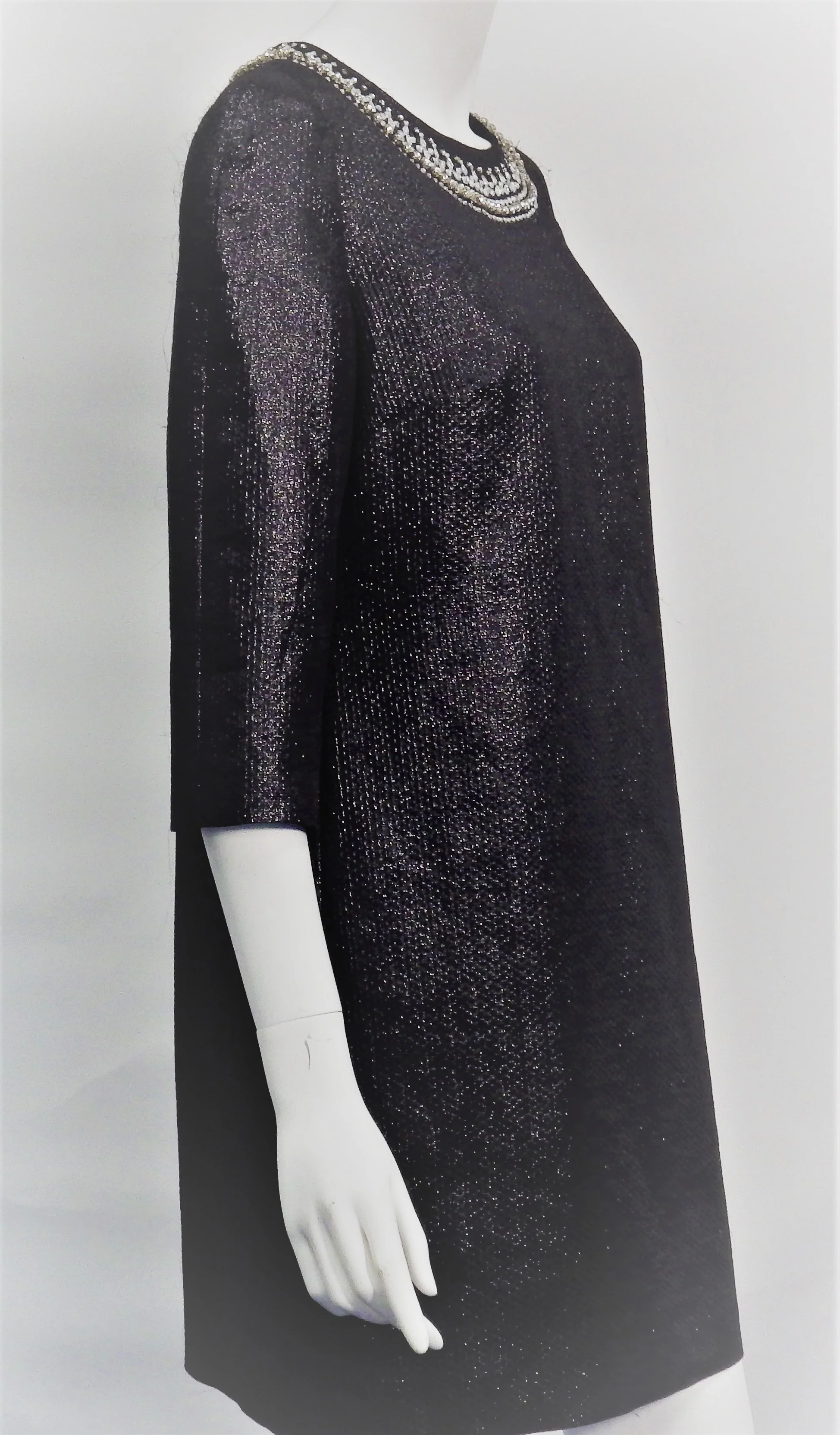 80s Jeweled Collar Sheath Dress By Cynthia Steffe - Image 3