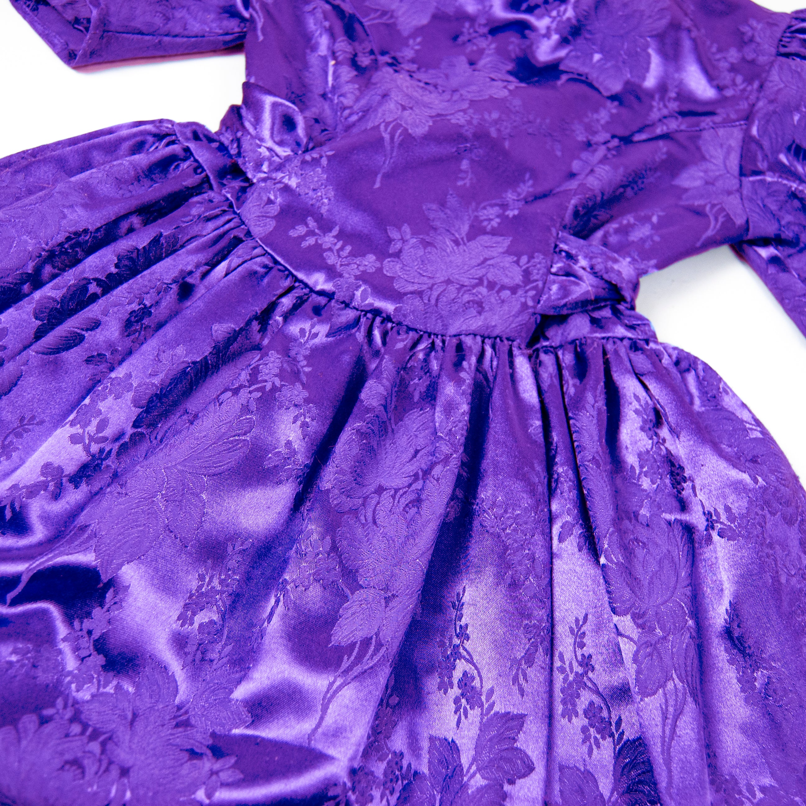 80s Kids Purple Poof Sleeve Princess Dress / 12 By Lucinda Diane - Image 3
