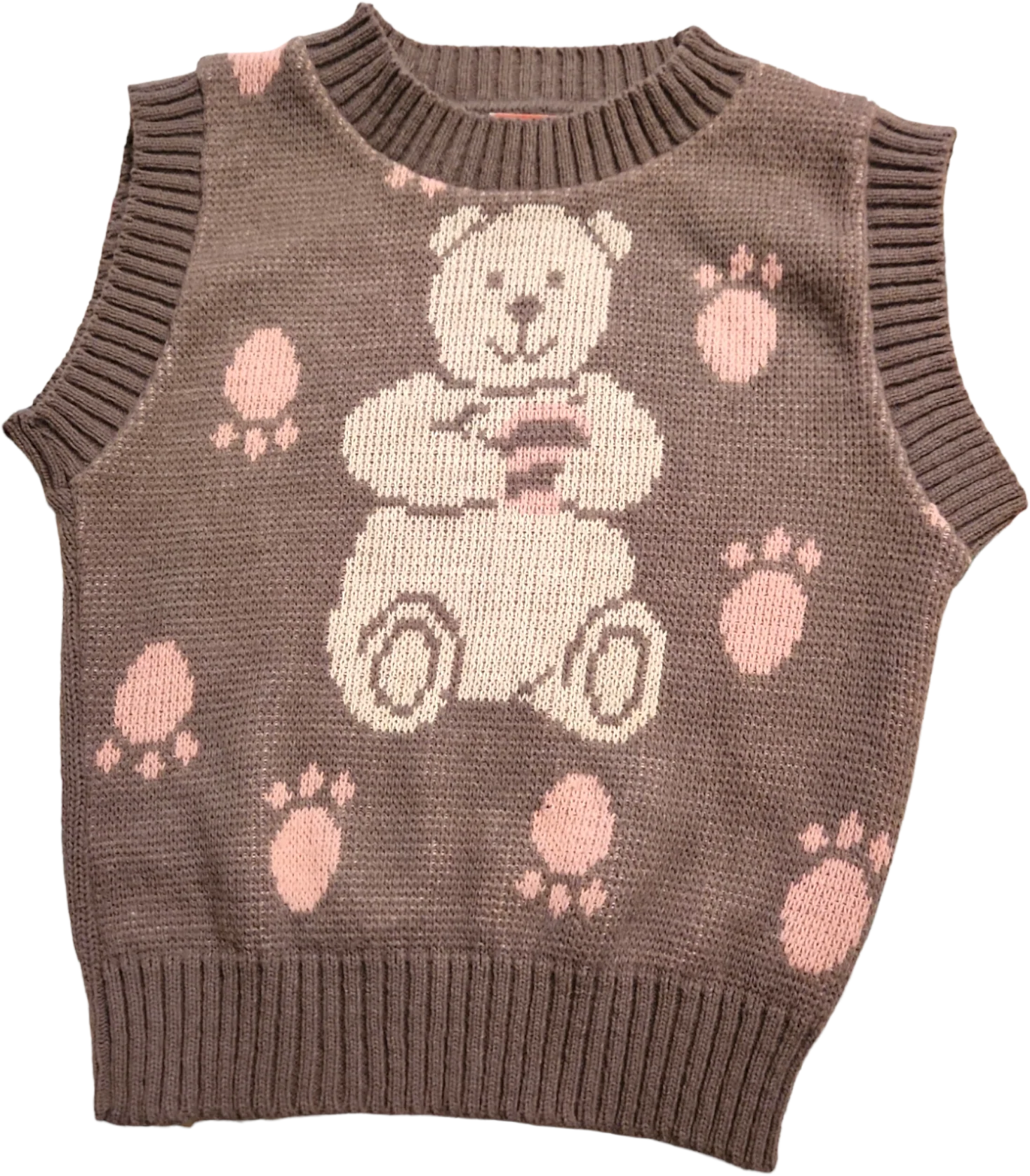 80s Kids Teddy Bear And Paws Crew Neck Sweater Vest by JcPenneys