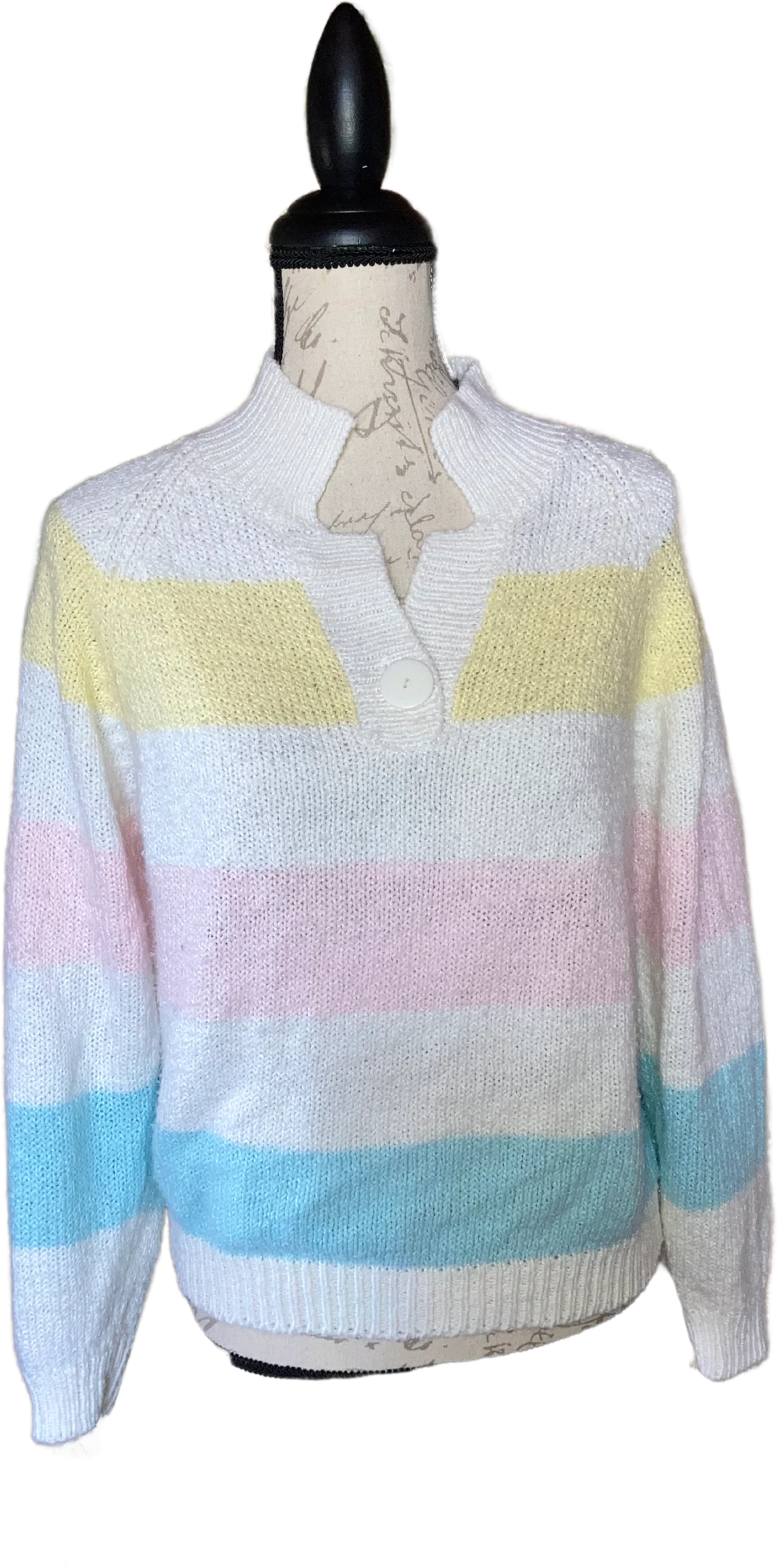 80s Knit Pastel Stripe Sweater By Here's a Hug