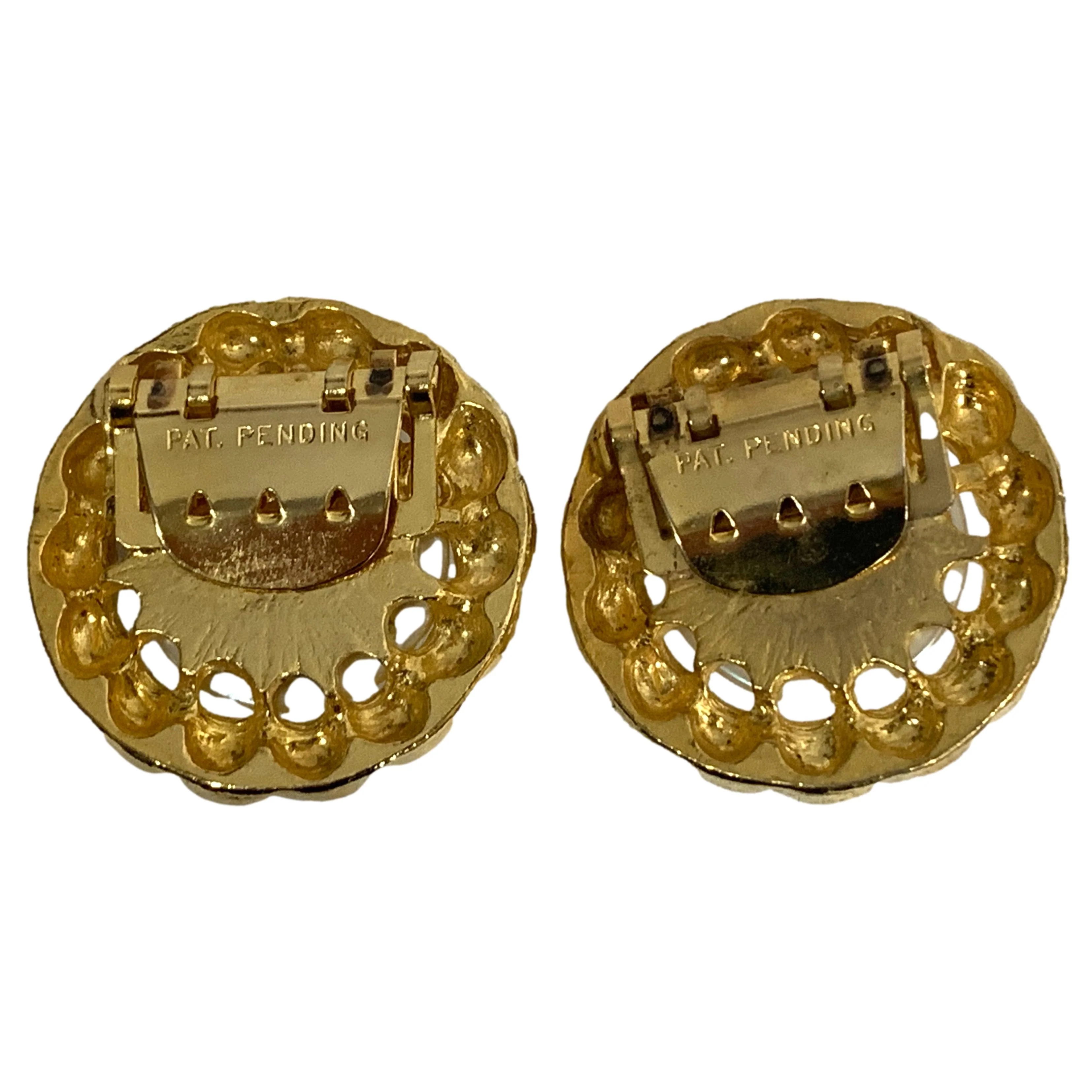 80s Large Baroque Gold And Pearl Shoe Clips - Image 6