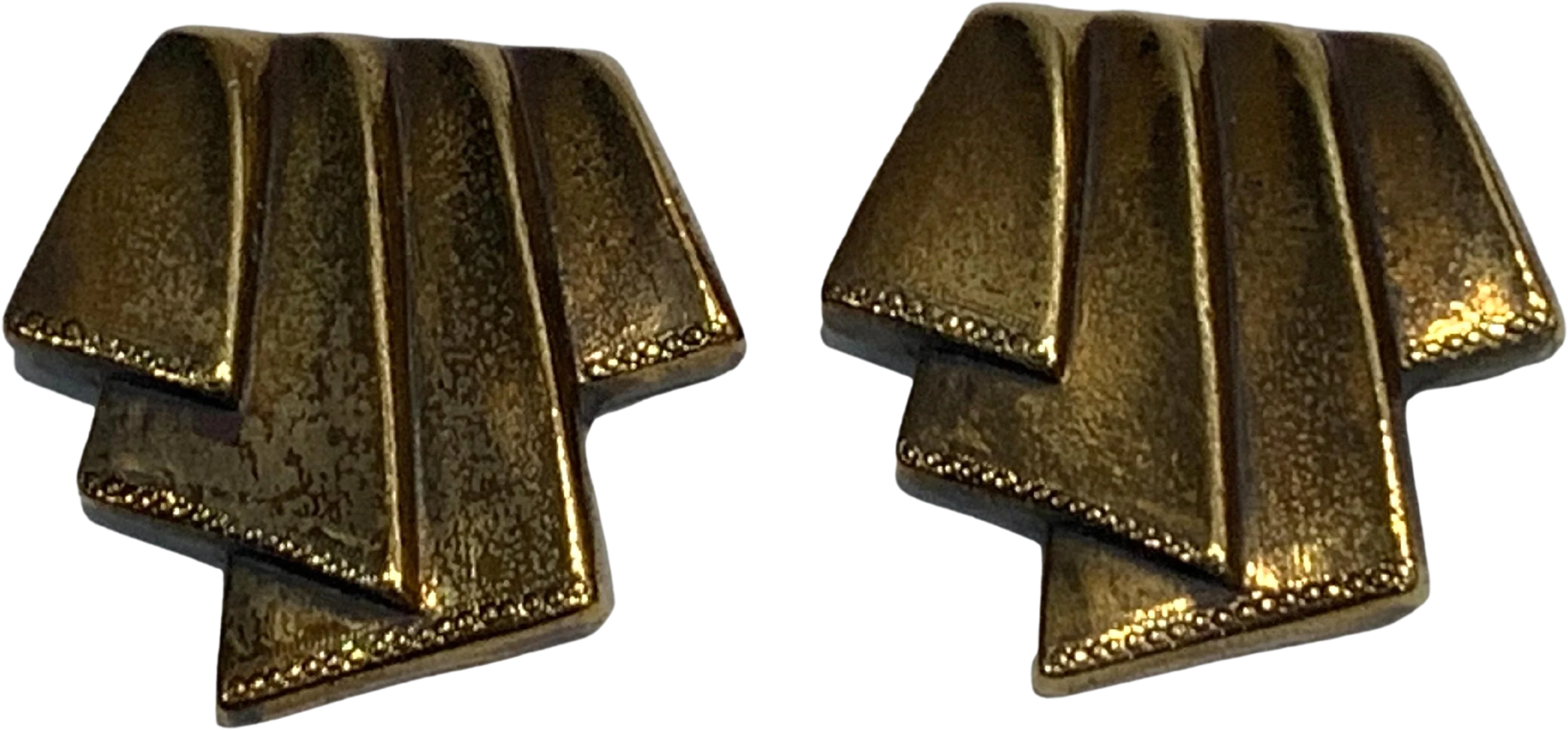 80s Large Bronze Avant Gardé Shoe Clips - Image 2
