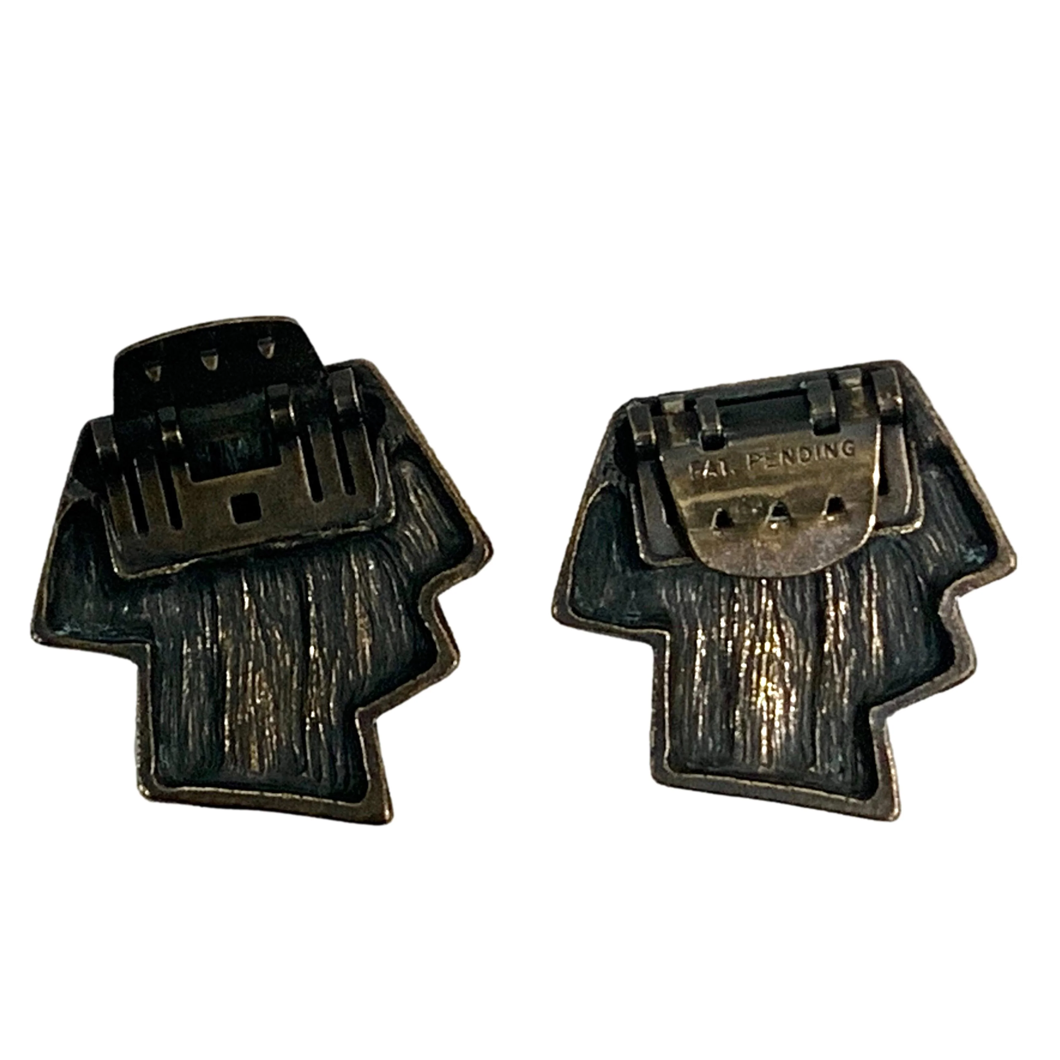 80s Large Bronze Avant Gardé Shoe Clips - Image 3