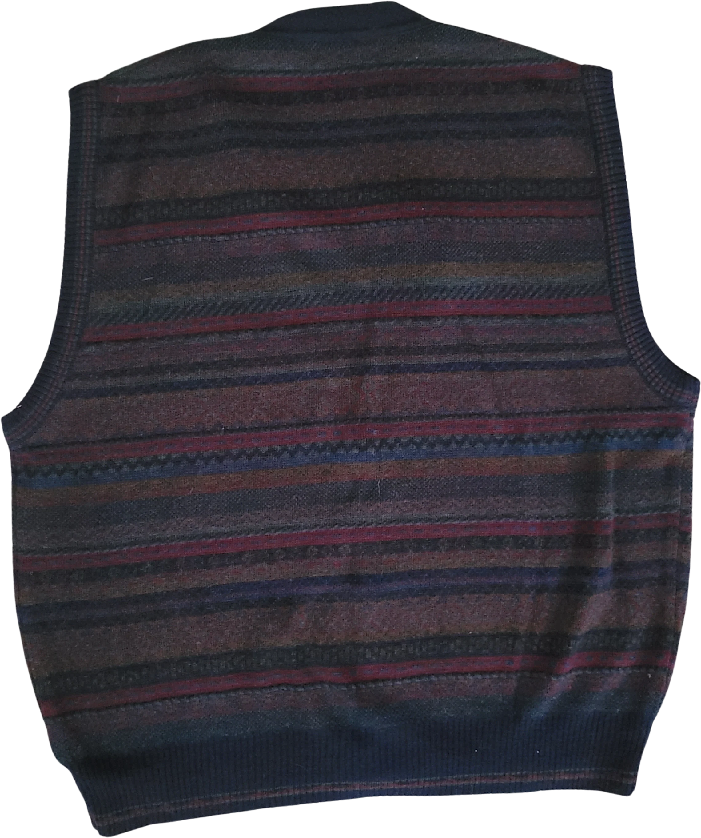 80s Large Sweater Vest Button Up Cardigan Wool Acrylic By Smith-Forester - Image 2
