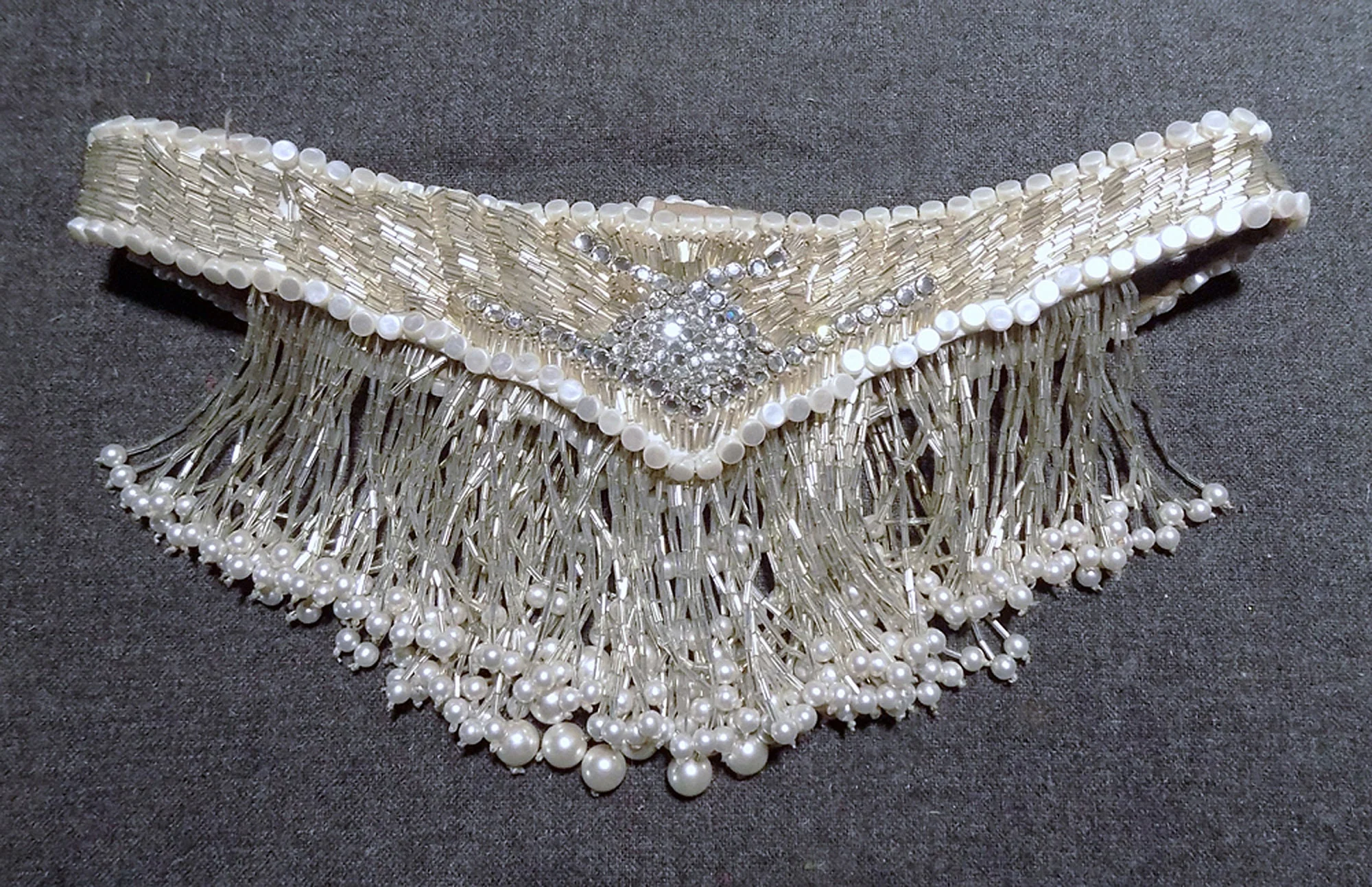 80s Las Vegas Show Girl Costume Melinda The Magician Stage Costume Small Hand Made Peals Beads - Image 2