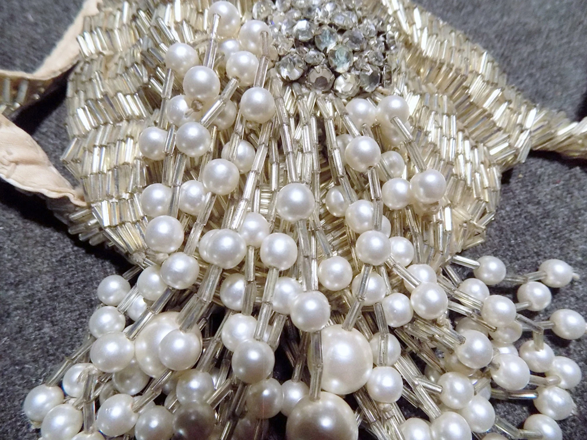 80s Las Vegas Show Girl Costume Melinda The Magician Stage Costume Small Hand Made Peals Beads - Image 3
