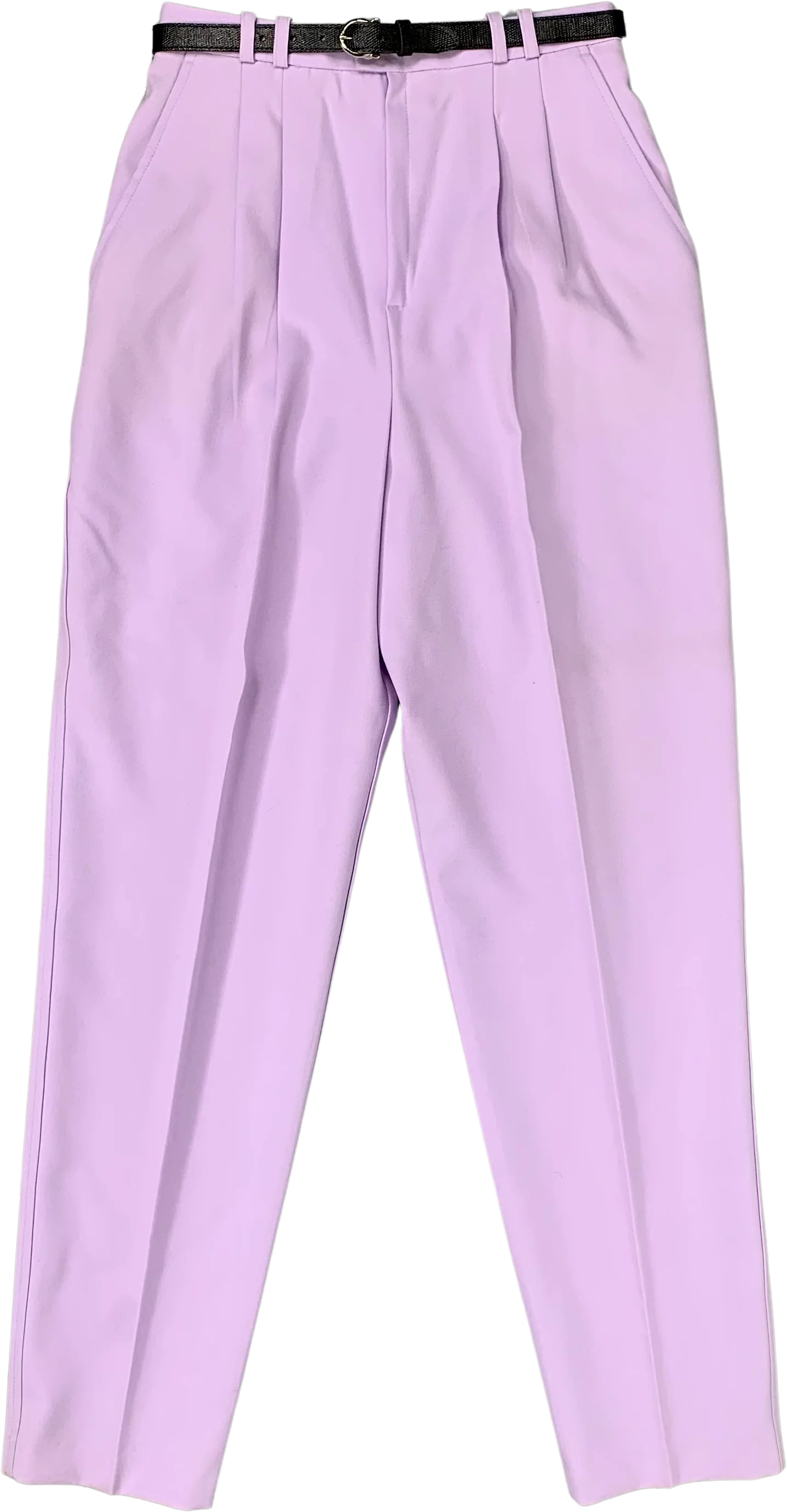 80s Lavender Pleated High Waist Tapered Leg Trousers By Condor