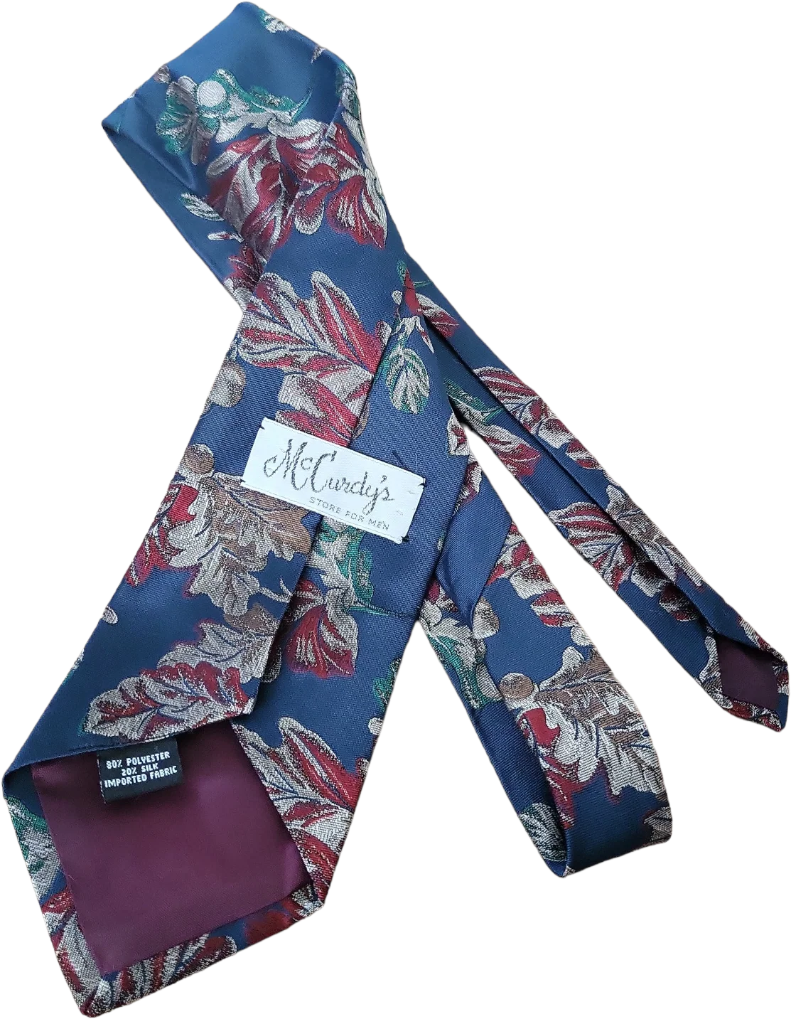 80s Leaf And Acorn Tie By Mccurdy's - Image 2