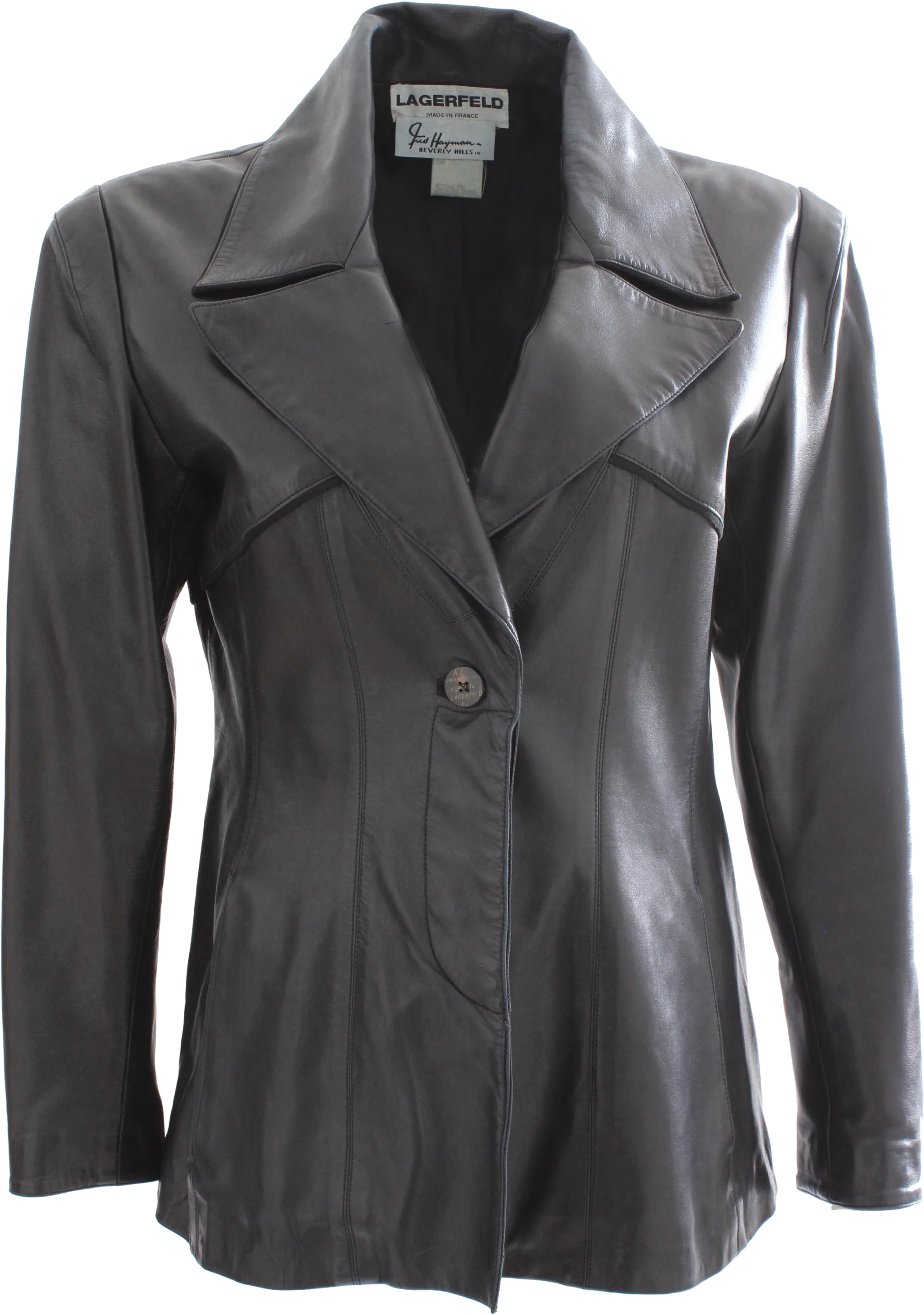 80s Leather Jacket Black Lambskin Made In France By Karl Lagerfeld