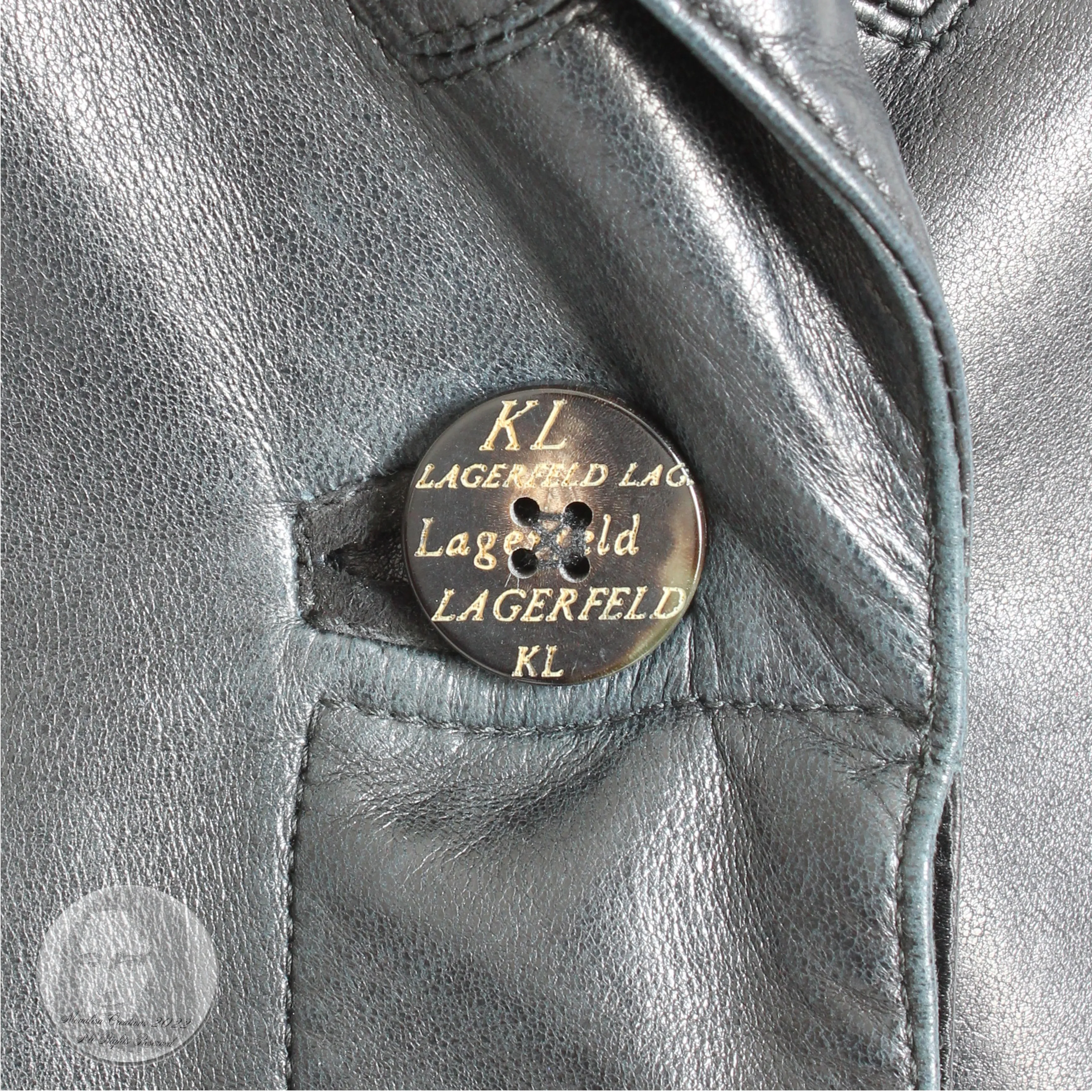 80s Leather Jacket Black Lambskin Made In France By Karl Lagerfeld - Image 7