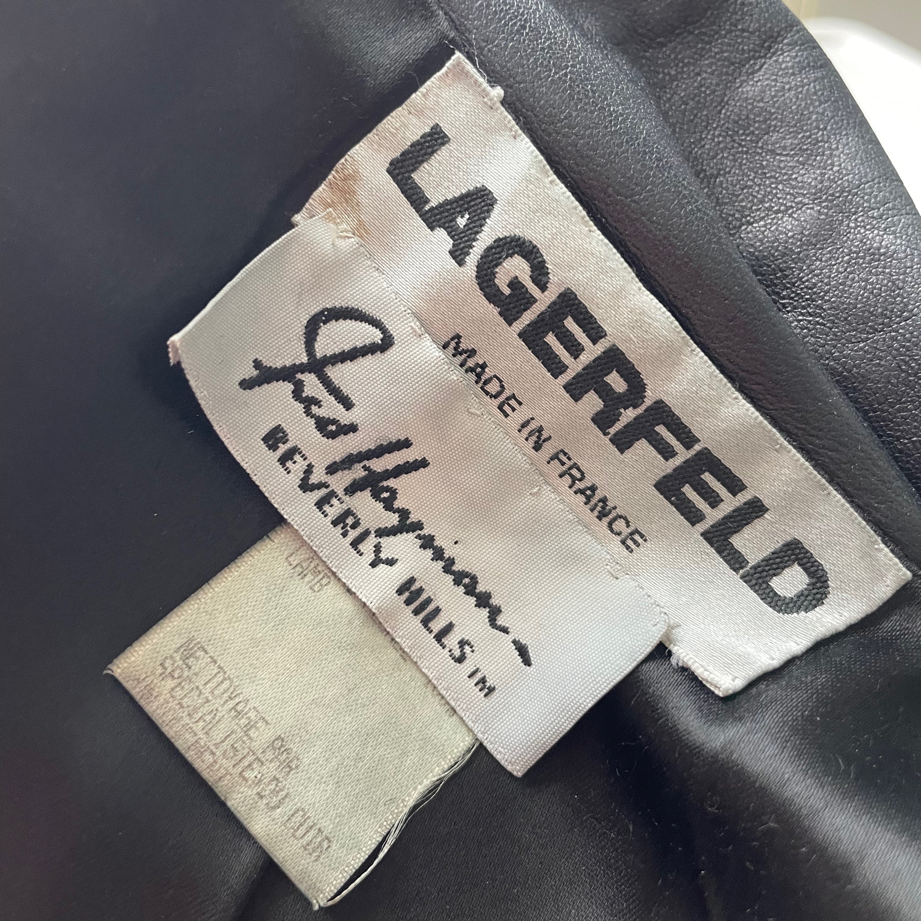 80s Leather Jacket Black Lambskin Made In France By Karl Lagerfeld - Image 9