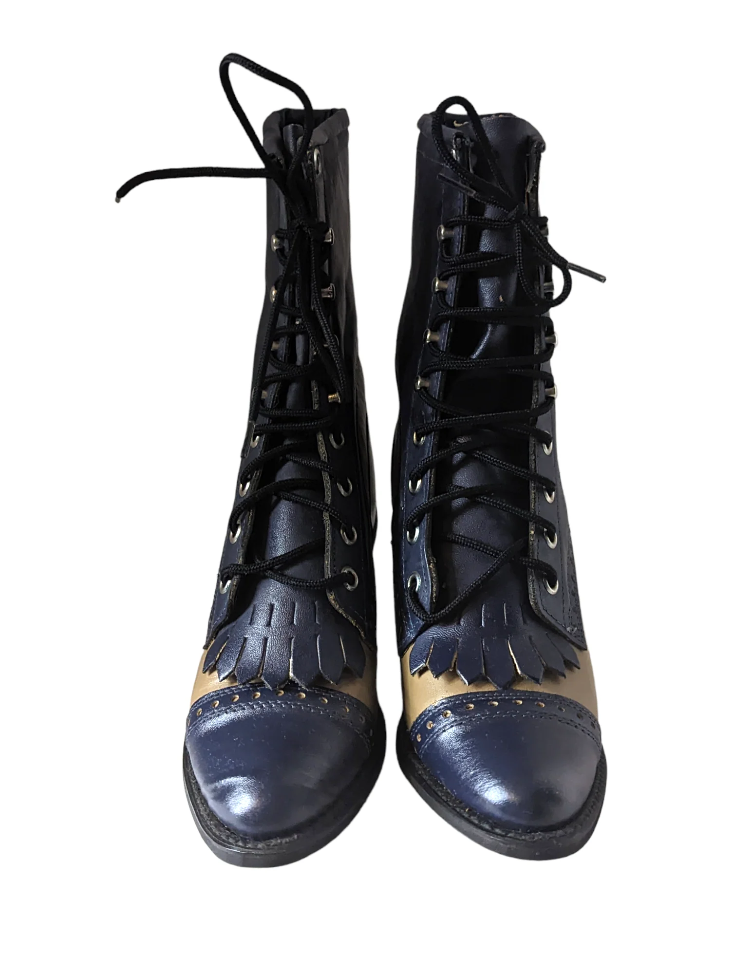 80s Leather Lace Up Klitie Roper Boots Size 5 M New By Capezio - Image 4