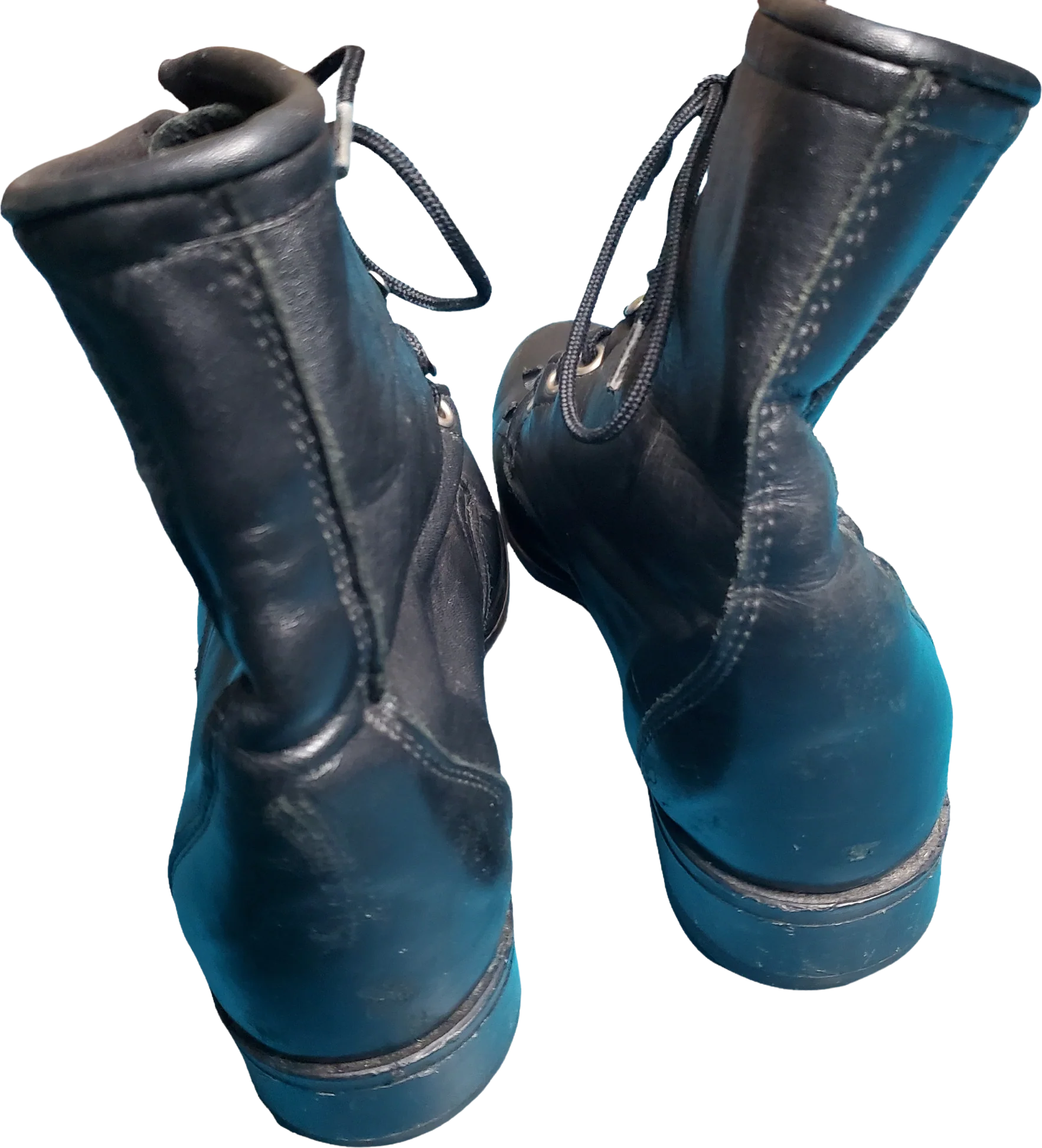 80s Leather Lace-up Western Kiltie Roper Granny Boots By Laredo - Image 2