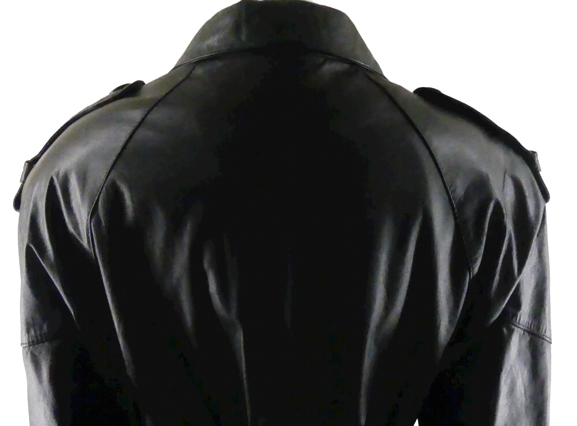80s New Never Worn Impeccable Leather Trench Coat By Spiegel - Image 3