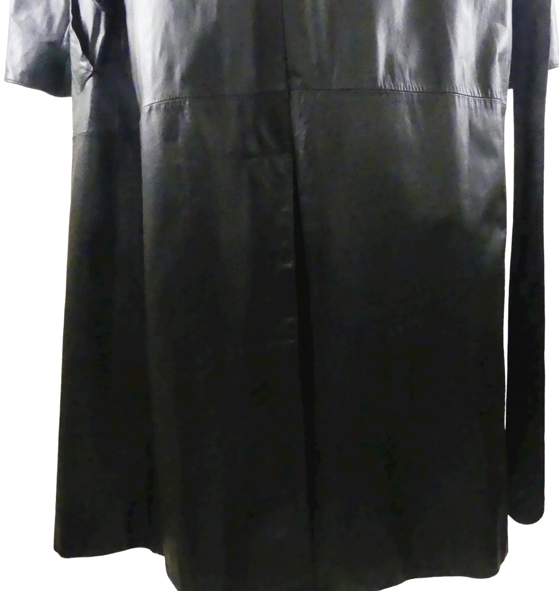80s New Never Worn Impeccable Leather Trench Coat By Spiegel - Image 4