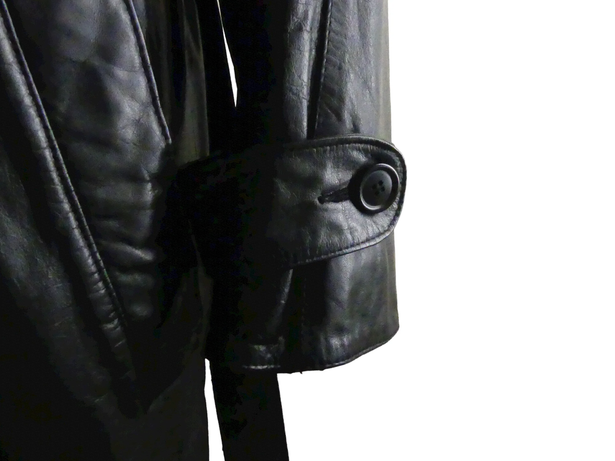 80s New Never Worn Impeccable Leather Trench Coat By Spiegel - Image 6