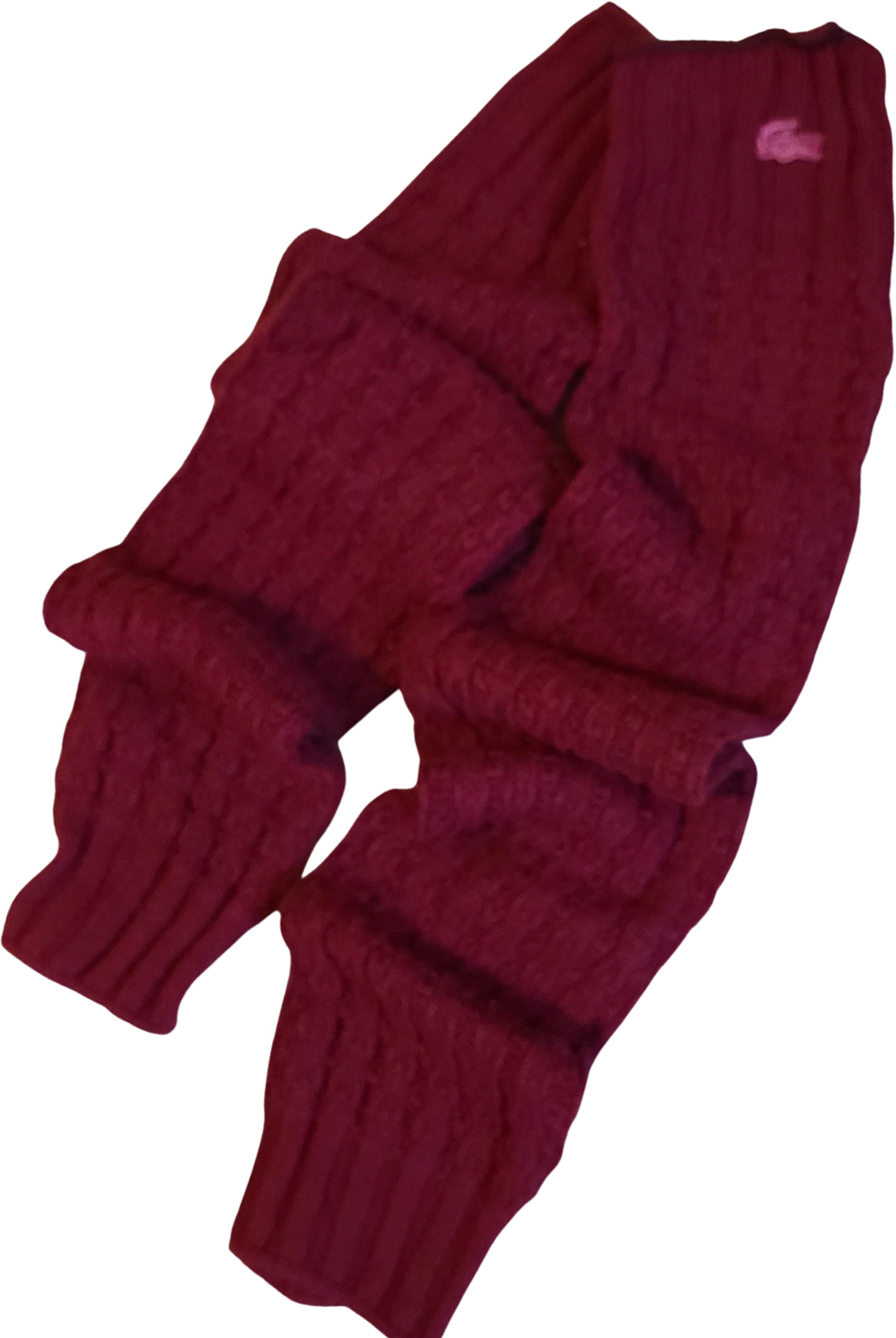 80s Legwarmers Tall Maroon Sweater Knit 28" By Izod Lacoste