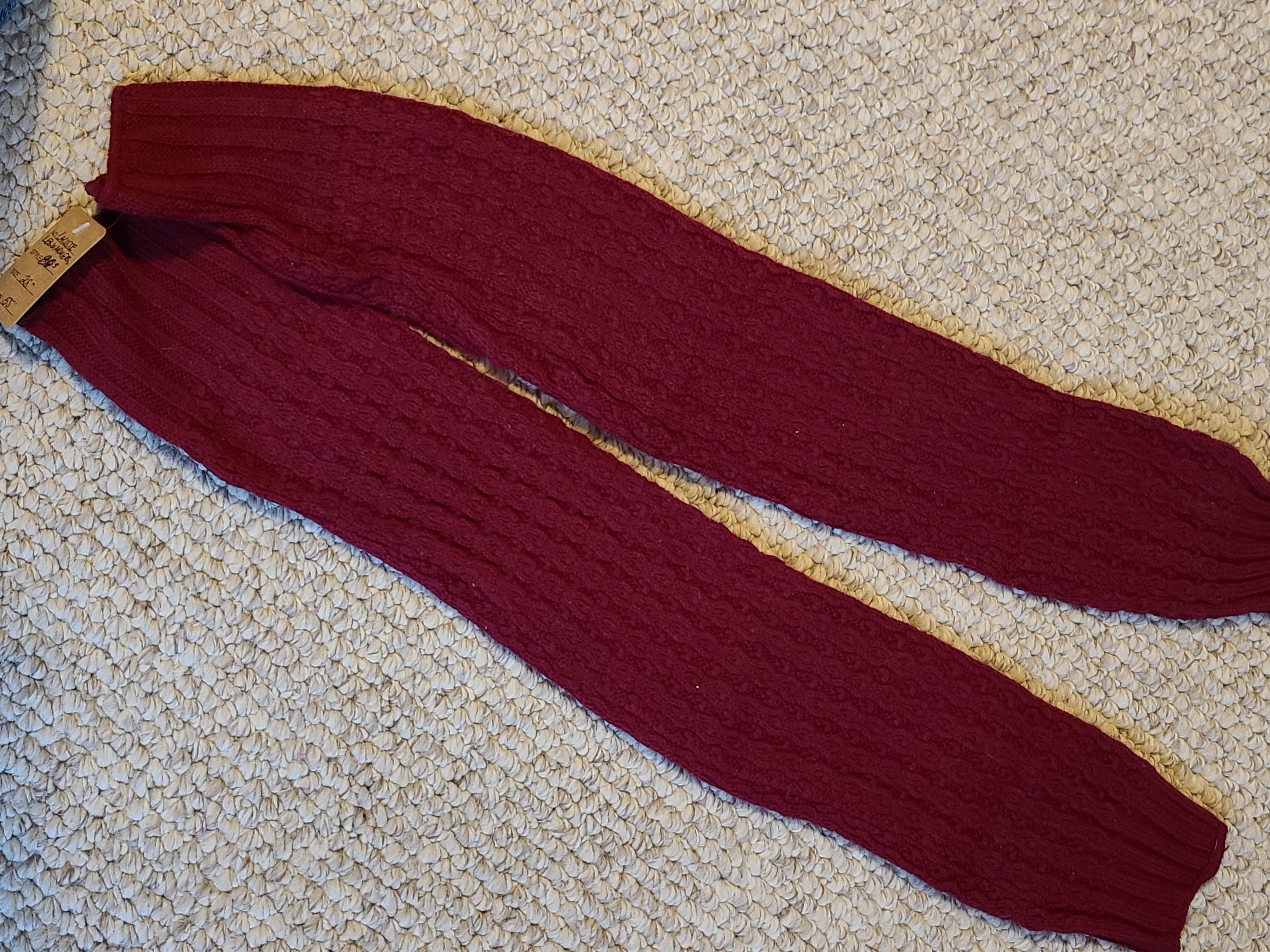 80s Legwarmers Tall Maroon Sweater Knit 28" By Izod Lacoste - Image 3