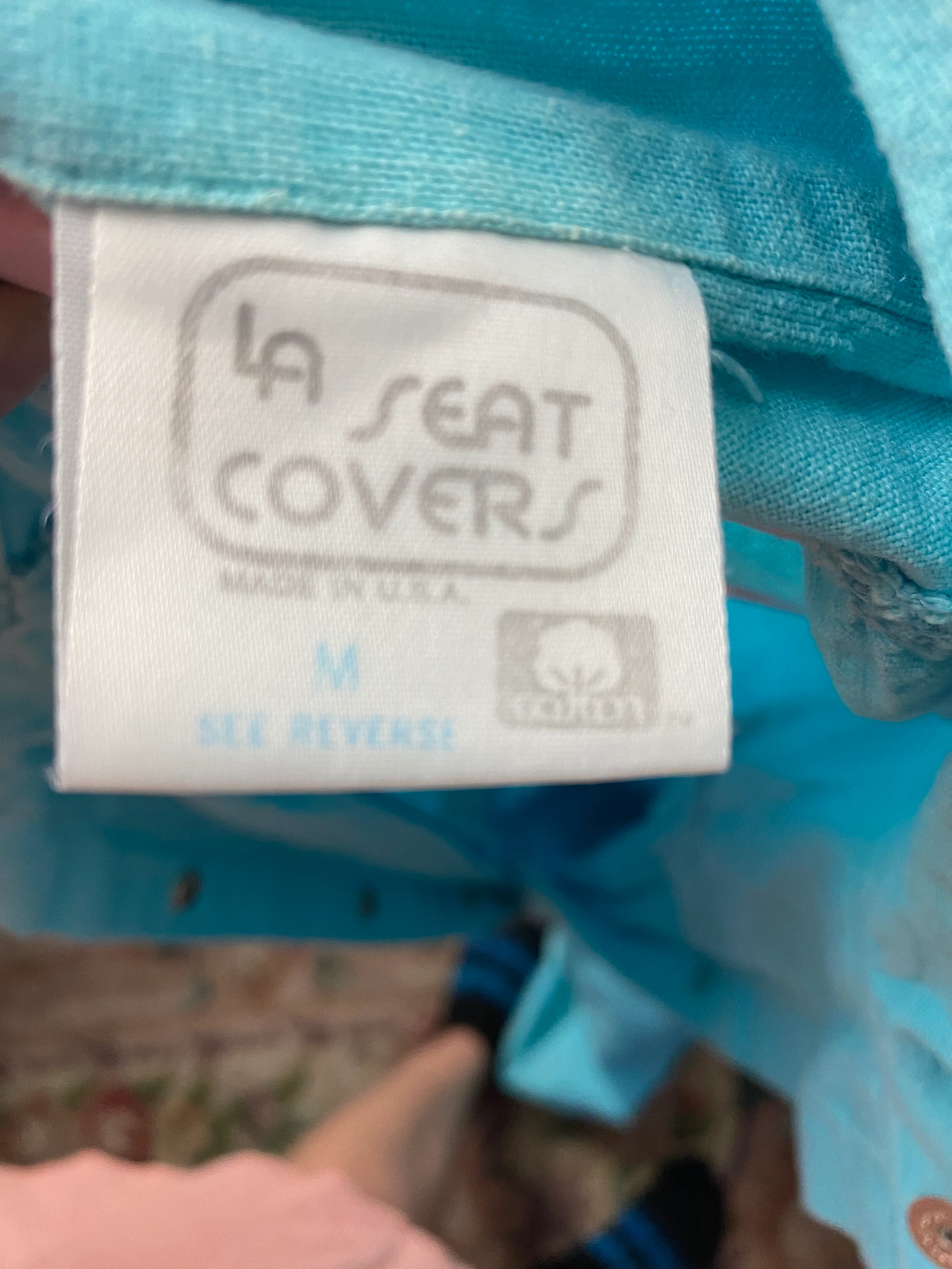80s Light Blue Short Sleeve Jumpsuit By La Seat Covers - Image 8