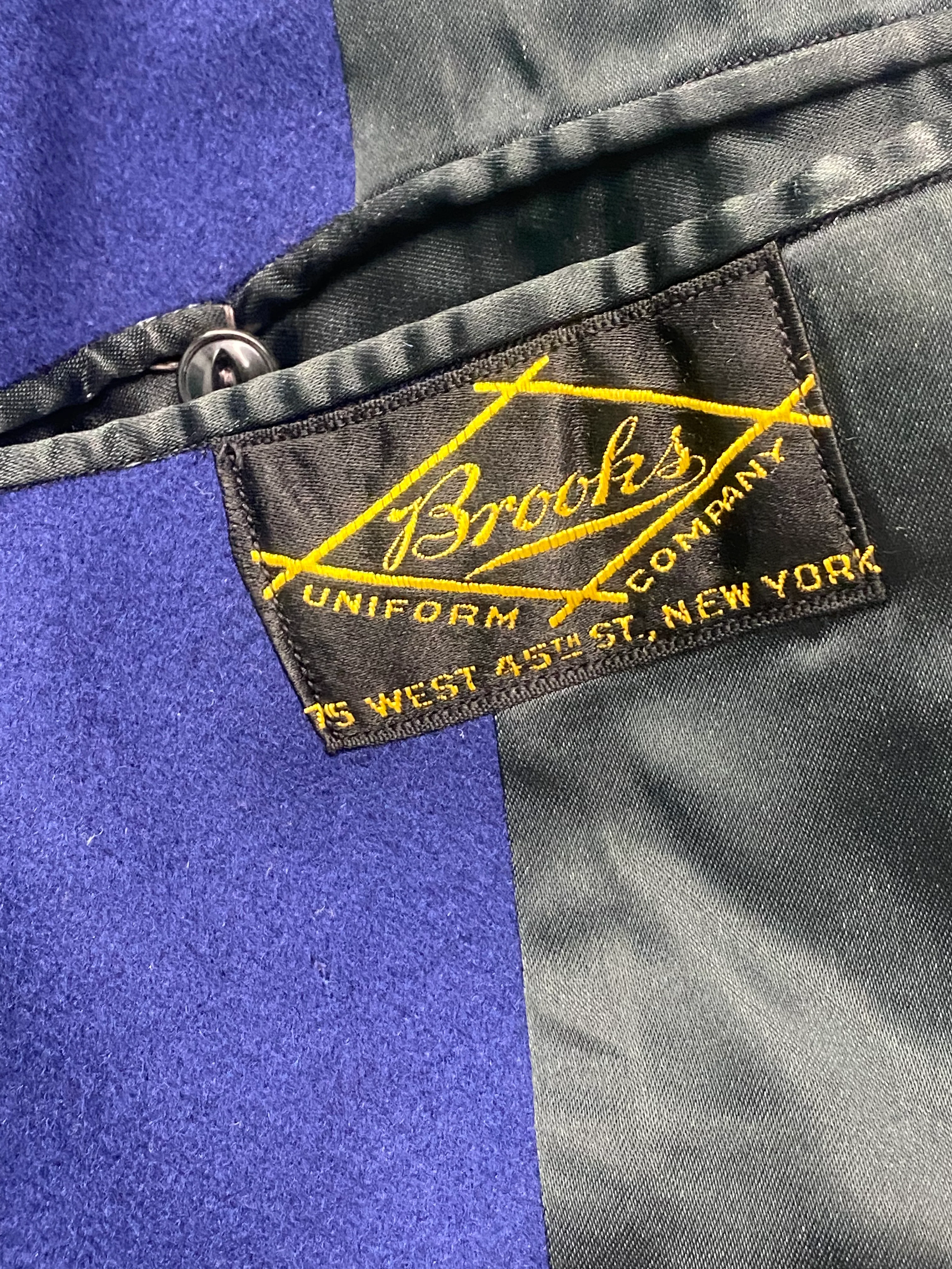 80s Lincoln Center Ny Blue Wool Long Ushers Overcoat By Brooks Uniform Company - Image 11