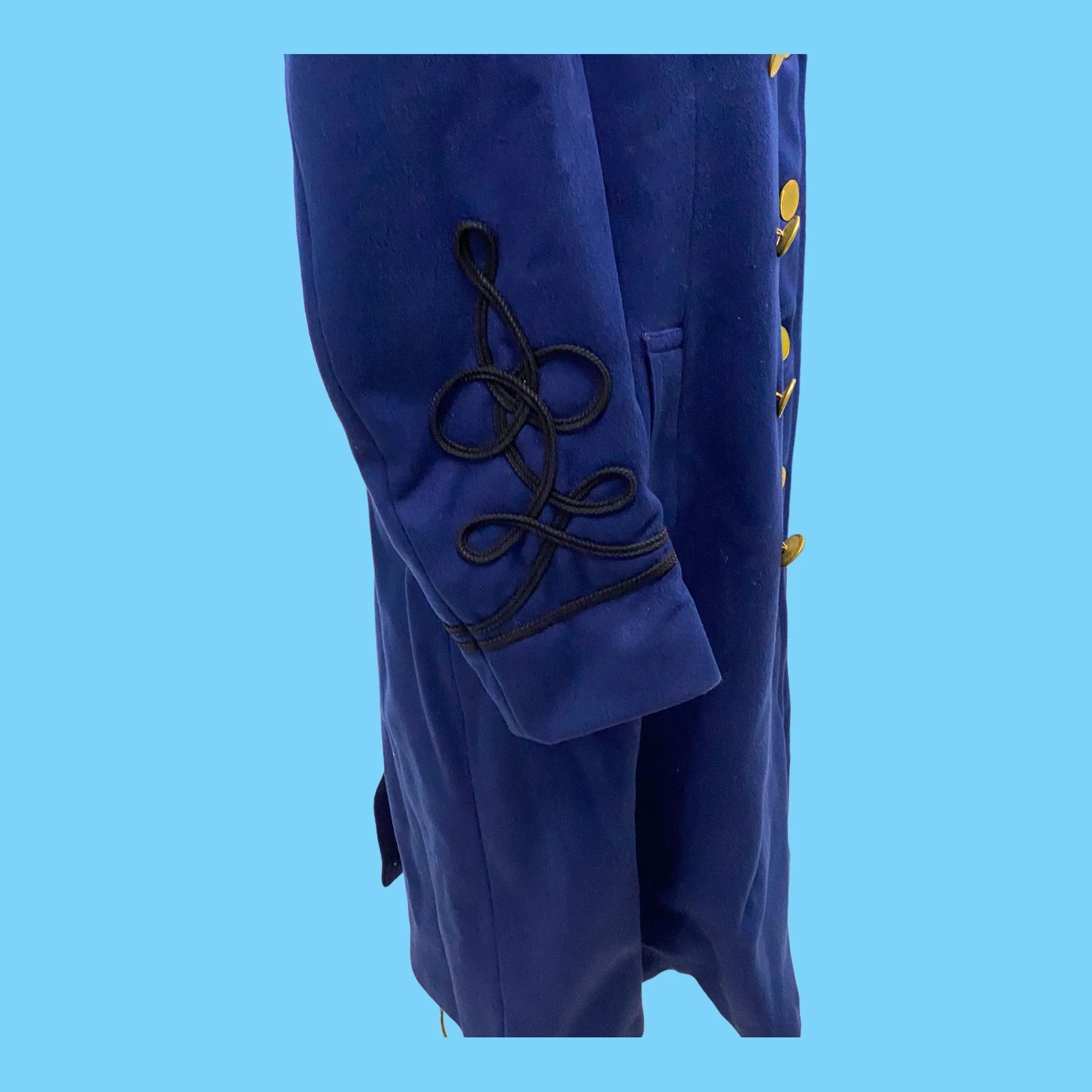 80s Lincoln Center Ny Blue Wool Long Ushers Overcoat By Brooks Uniform Company - Image 8