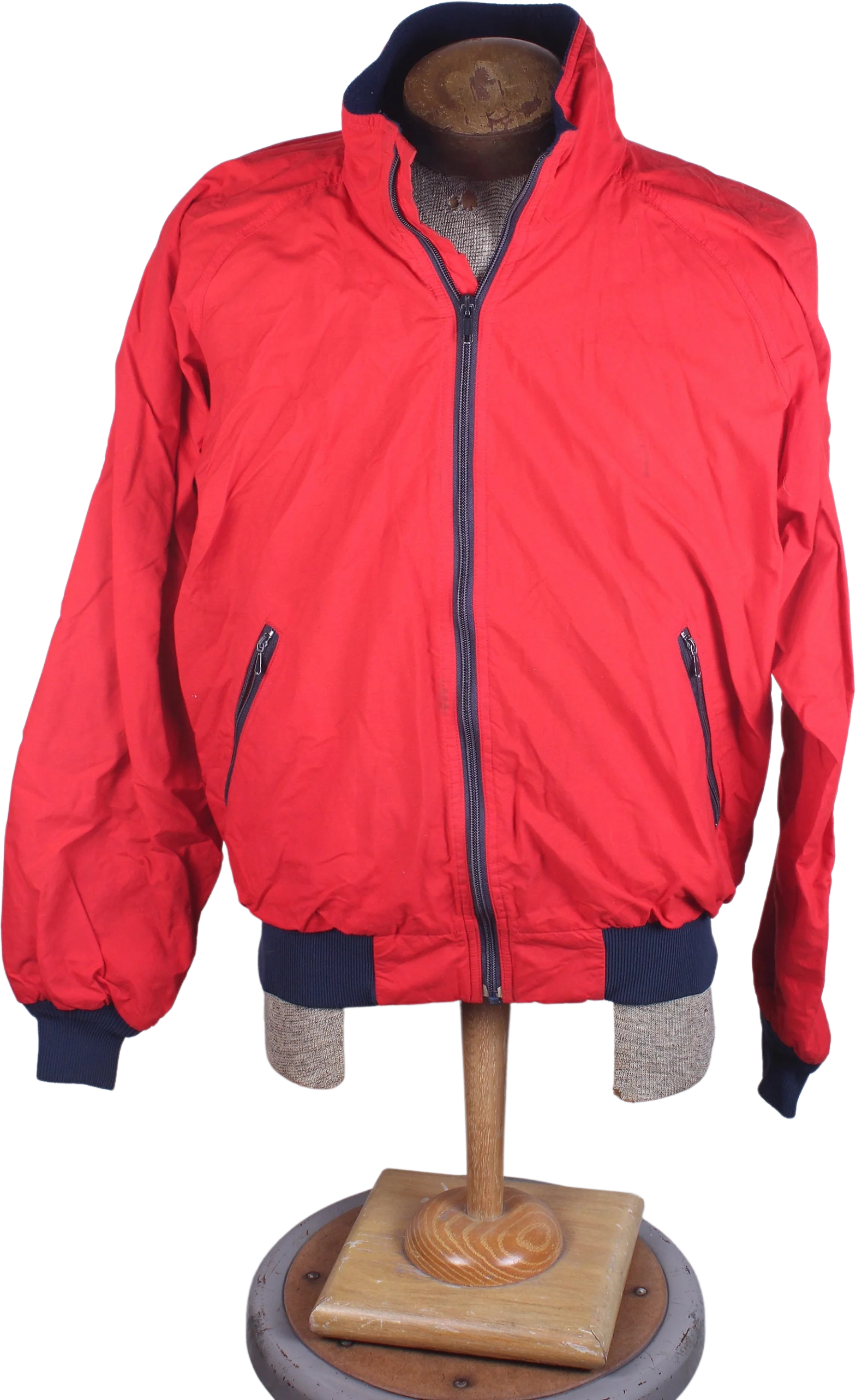 80s Ll Bean Brand Red Windbreaker with Blue Fleece Lining Men's Size L by Ll Bean