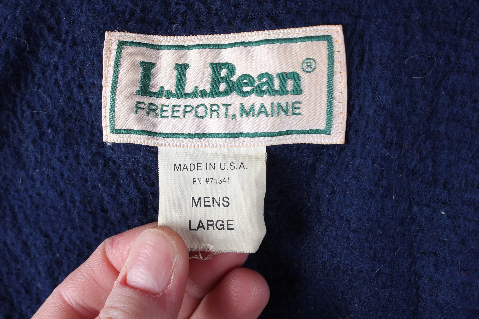 80s Ll Bean Brand Red Windbreaker with Blue Fleece Lining Men's Size L by Ll Bean - Image 4