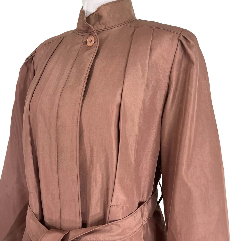 80s  Mauve Trench Coat 6p by London Fog - Image 5