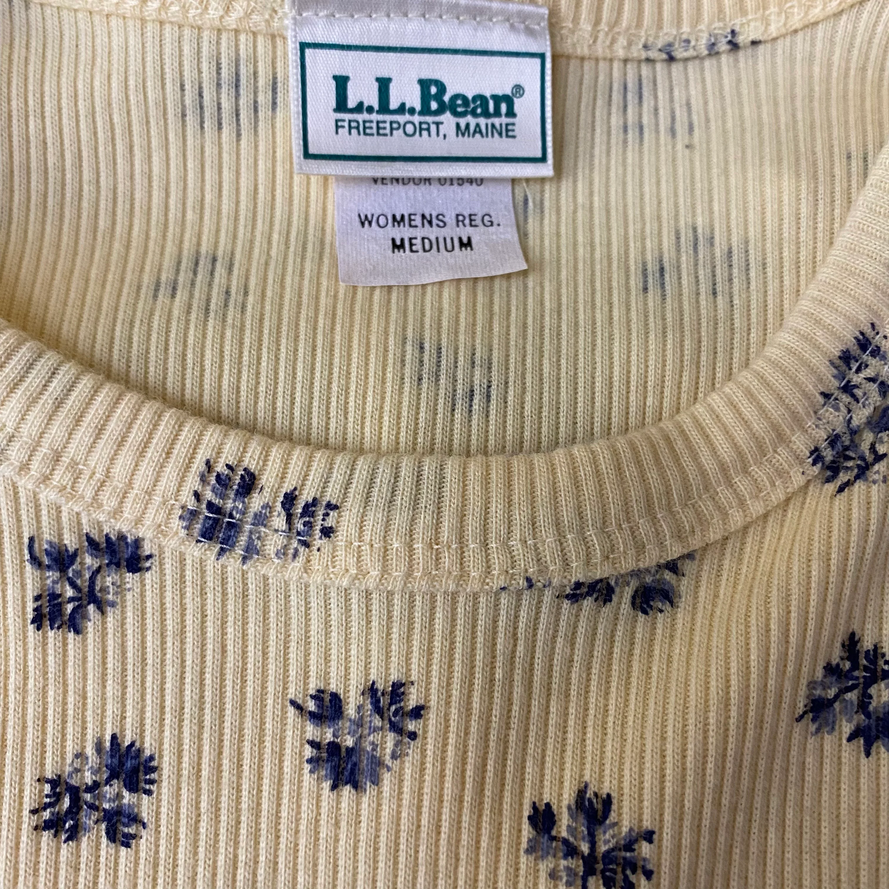 80s Long Sleeve Floral Print Ribbed Knit Crewneck Top By L.L. Bean - Image 8
