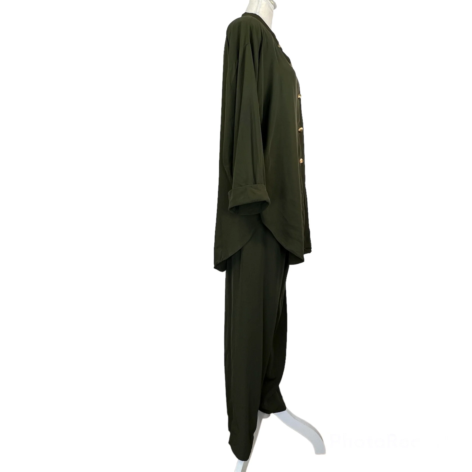 80s Lounge Pant Set Plus Size Dark Nautical Conch By R M Richards - Image 9